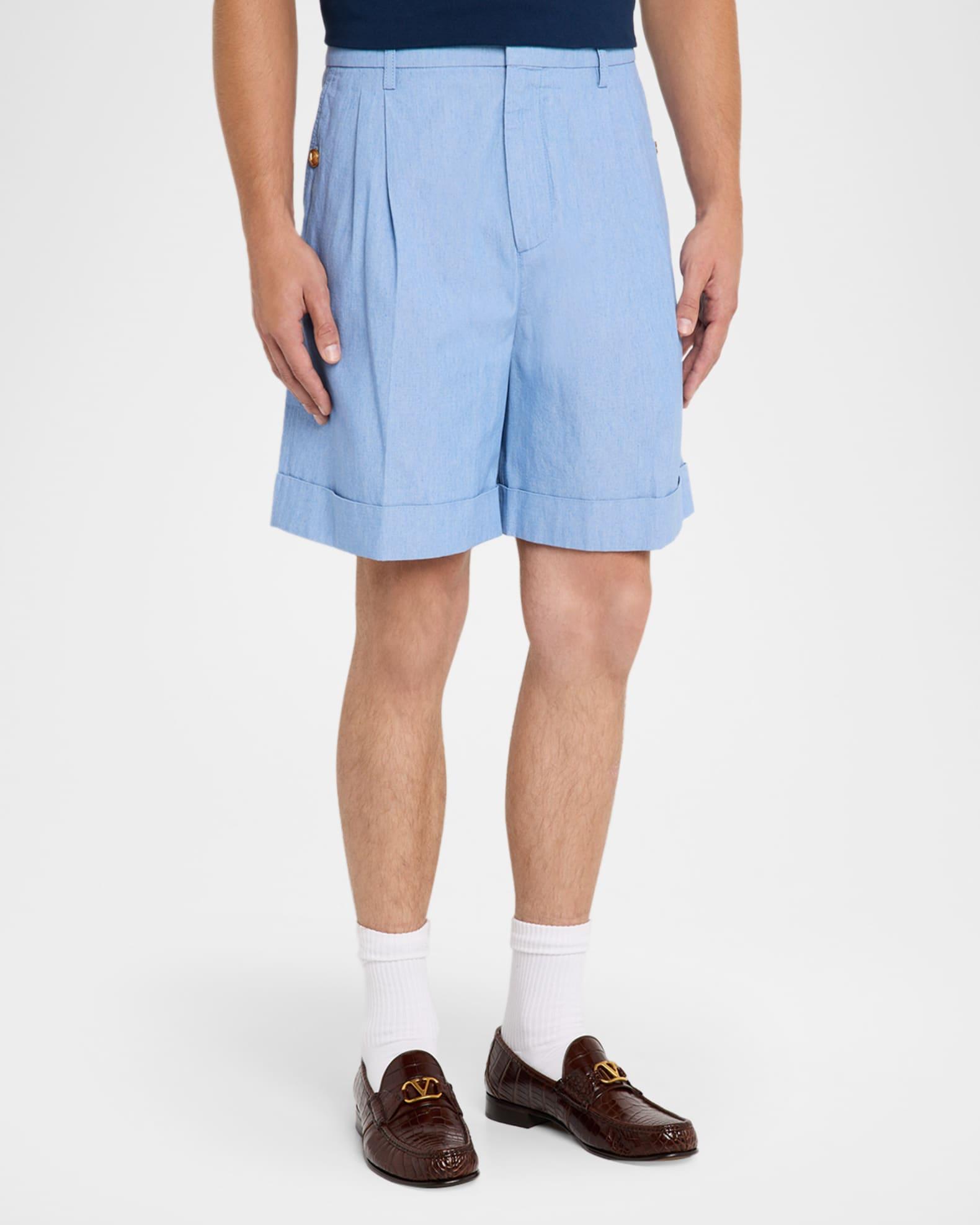 Men's Cuffed Denim Bermuda Shorts Product Image