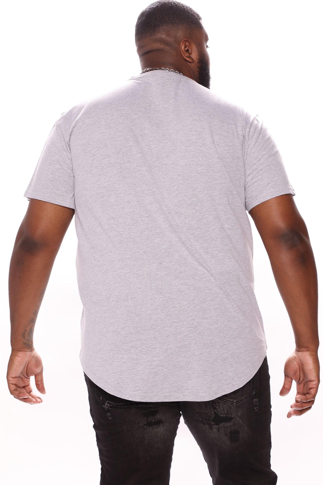 Essential Short Sleeve Scallop Crew Tee - HeatherGrey Product Image