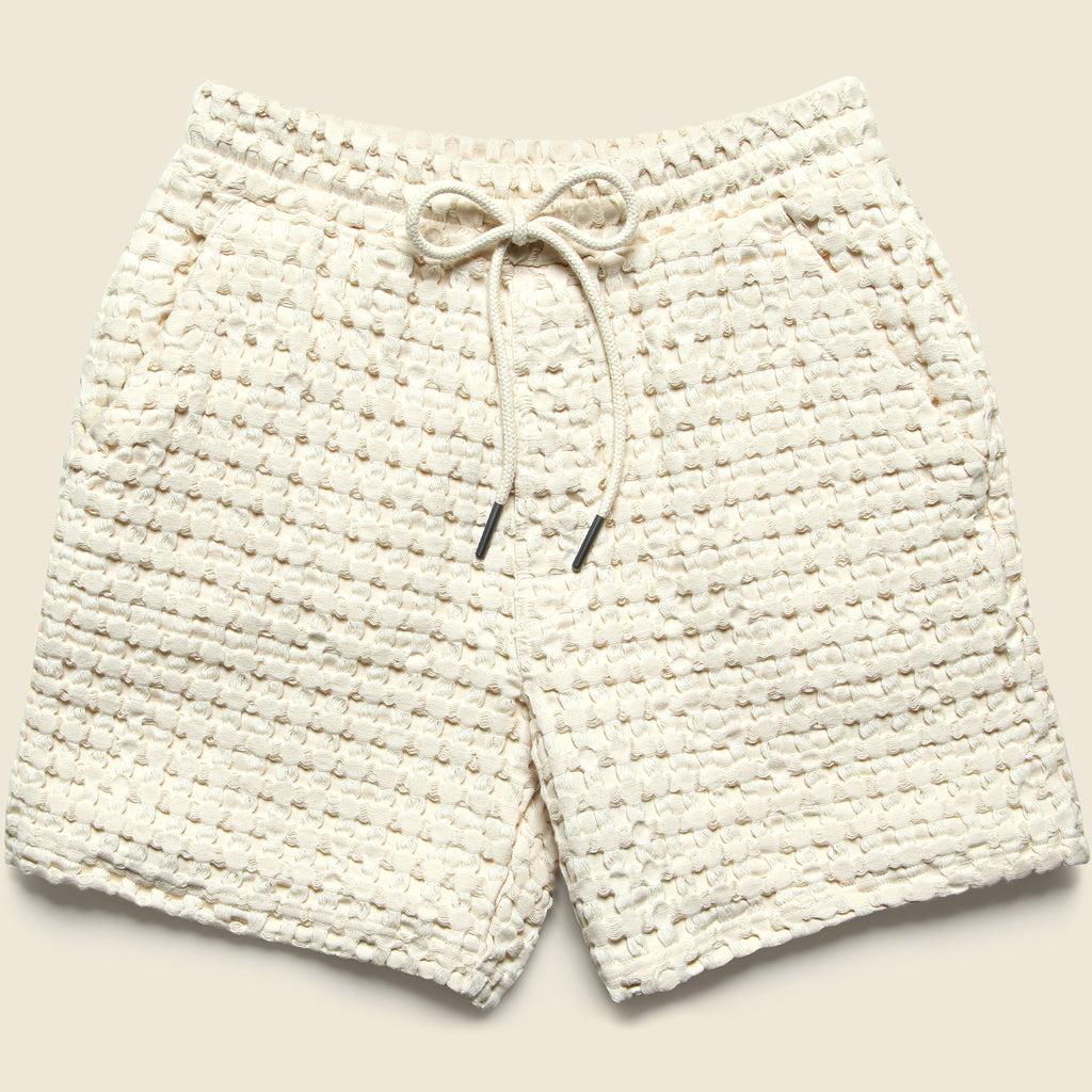 5.5" Porto Waffle Shorts - Ecru Product Image