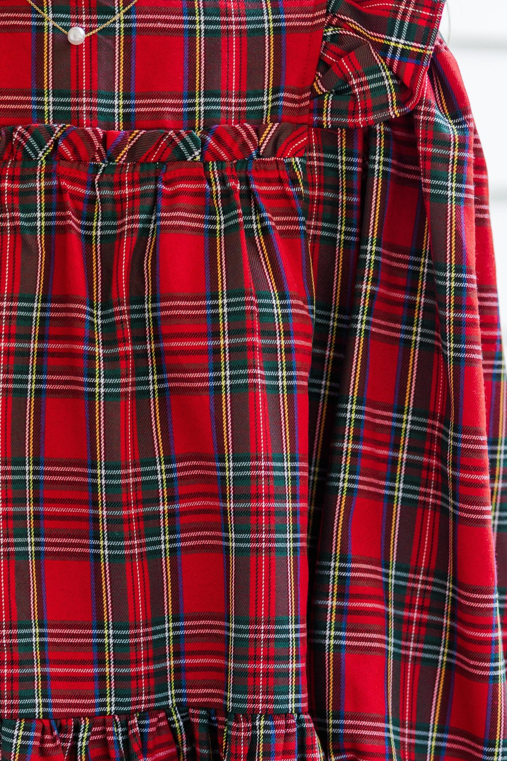 It's All Here Red Tartan Plaid Babydoll Dress Female Product Image