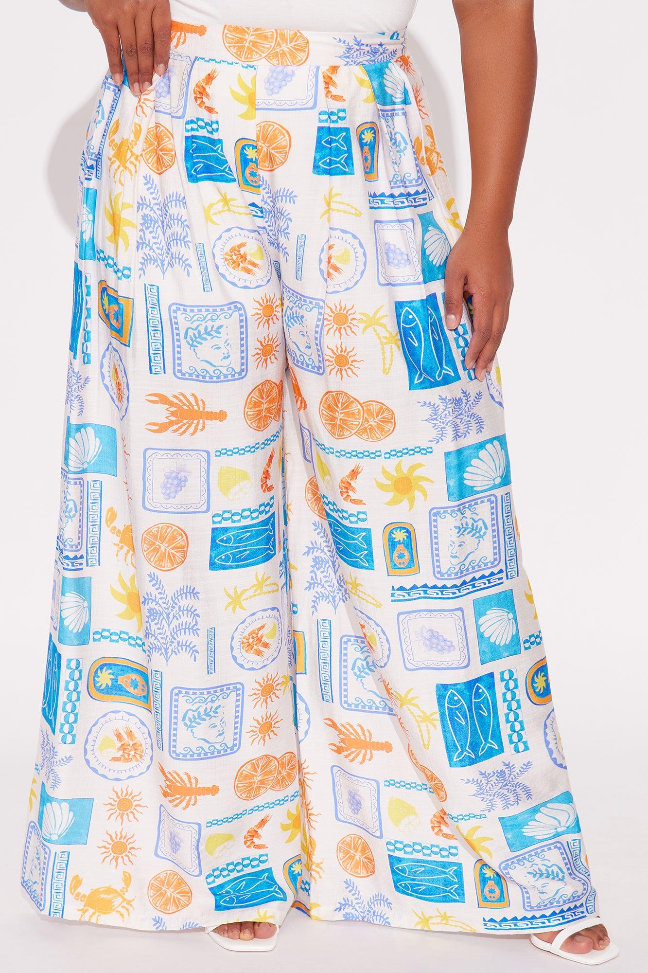 By The Sea Wide Leg Pant - Multi Color Product Image