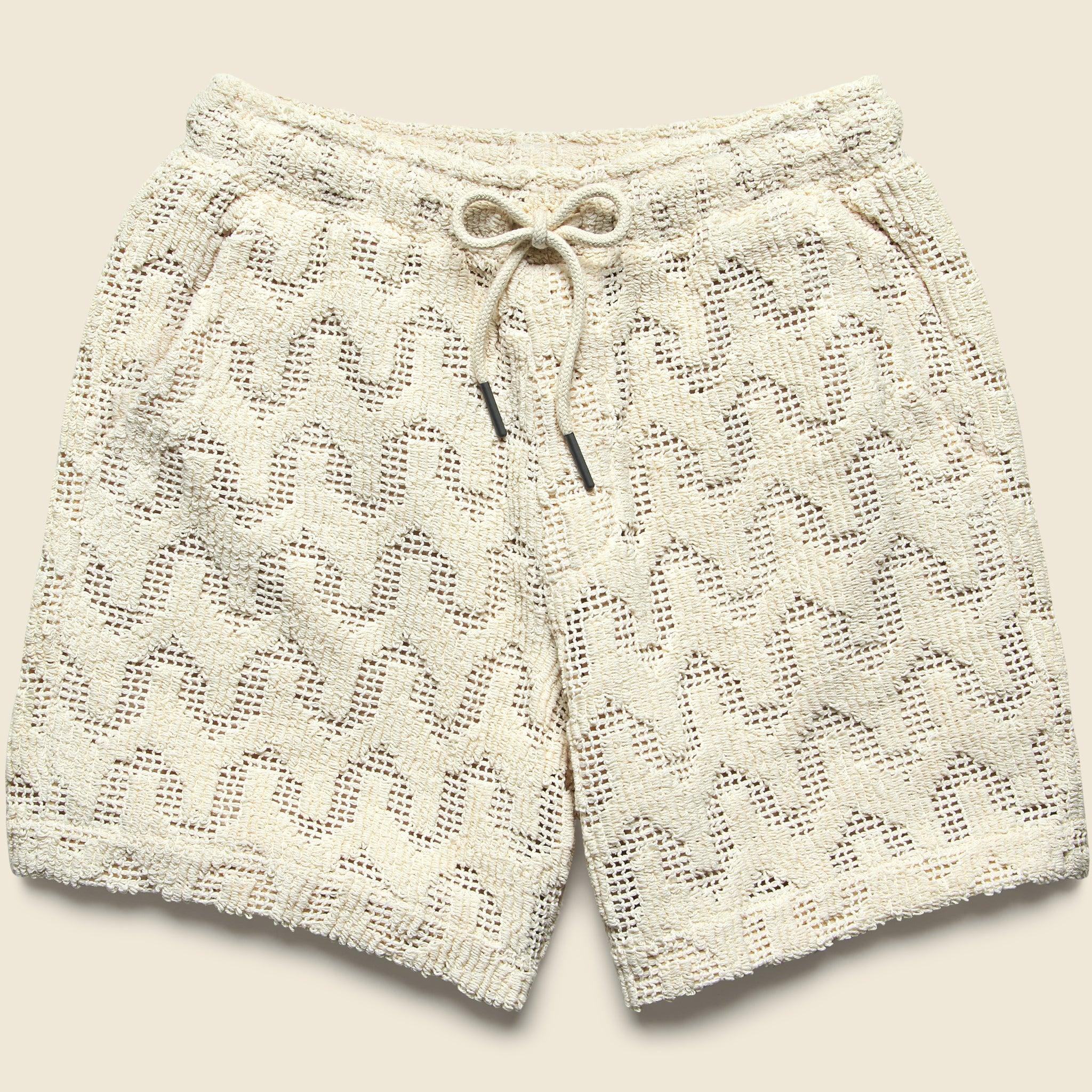 7" Atlas Crochet Shorts - Ecru Product Image