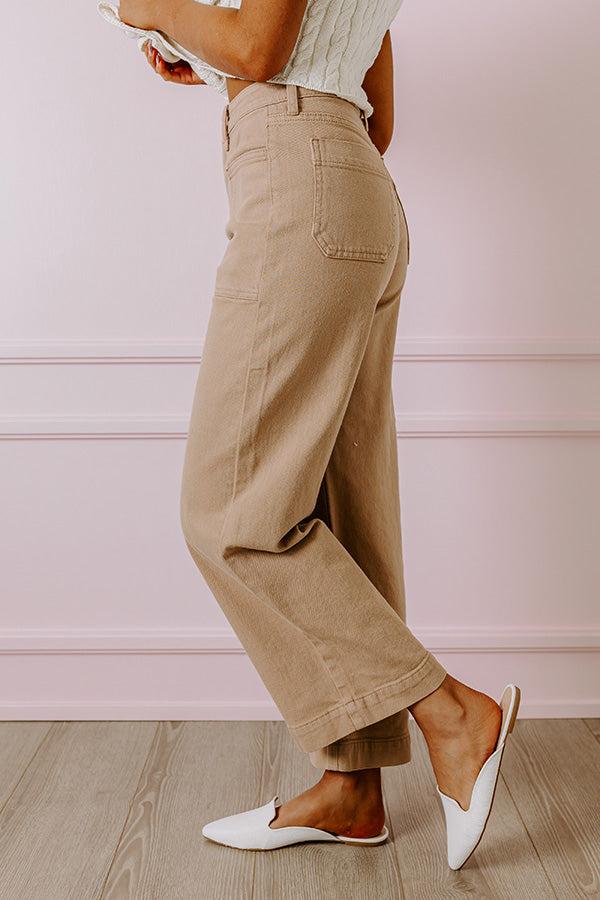 Just USA Donna High Waist Cargo Pants in Khaki Product Image