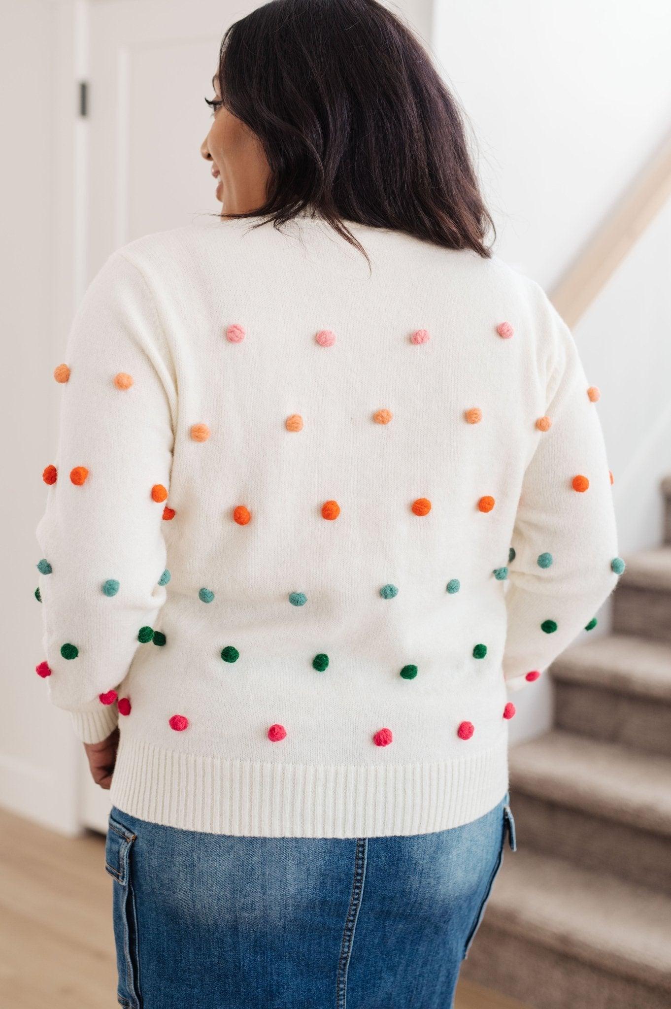 Candy Buttons Pom Detail Sweater (Online Exclusive) Product Image