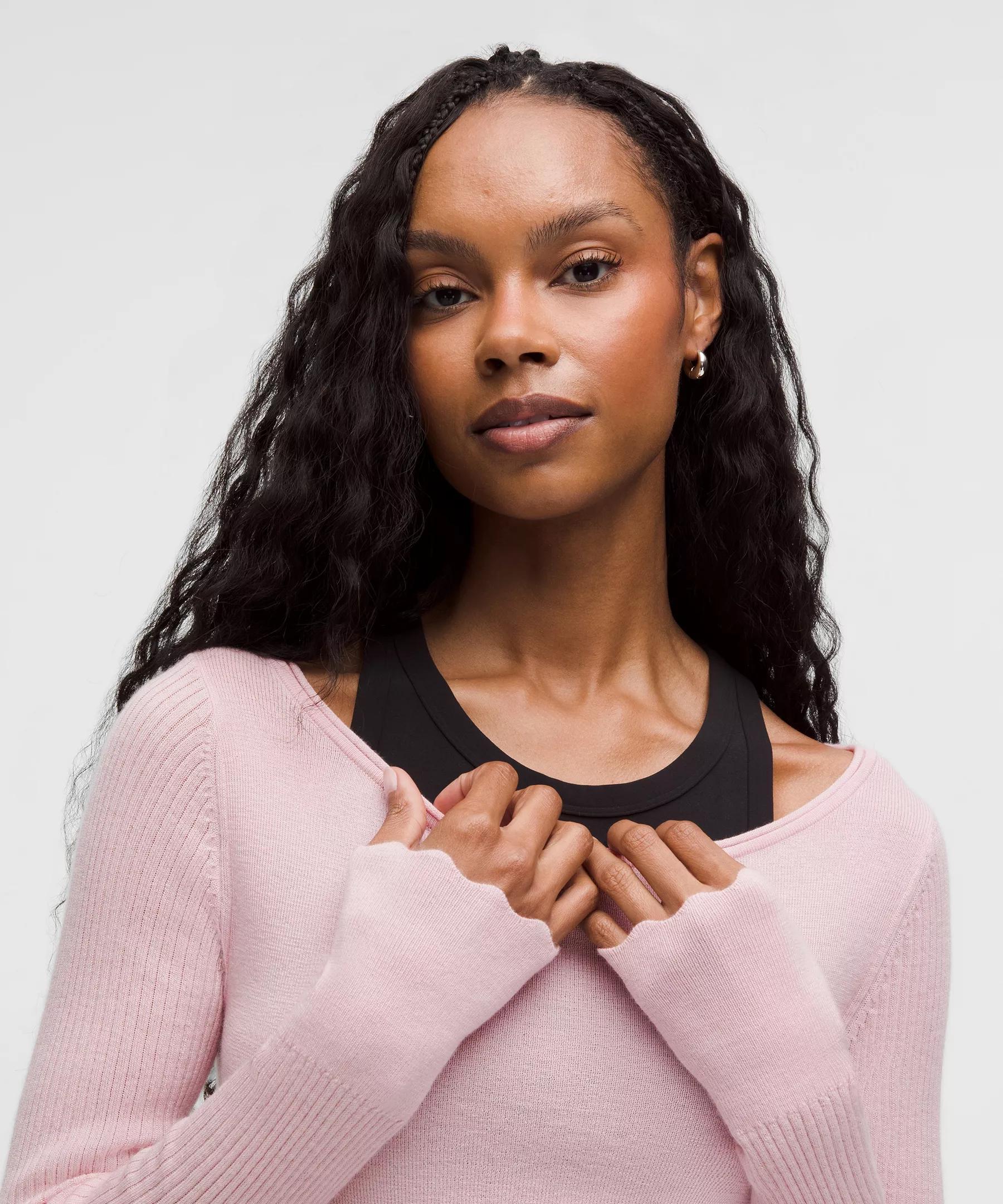 Cashmere Scalloped Cuff Crewneck Product Image