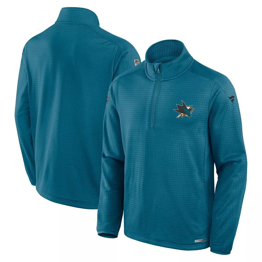Men's Fanatics Deep Sea Blue Seattle Kraken Big & Tall Authentic Pro Quarter-Zip Pullover,  Product Image
