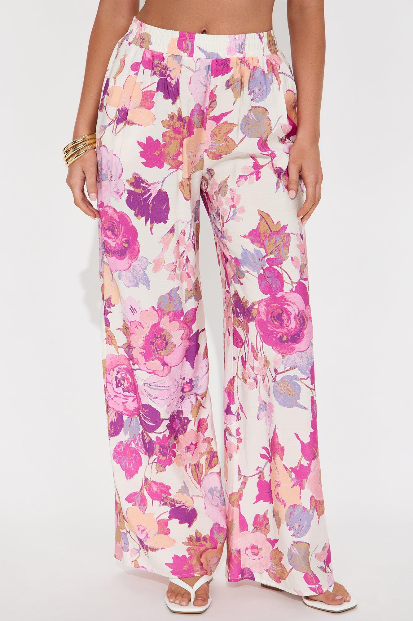 Sweet Bloom Wide Leg Pant - White/combo Product Image