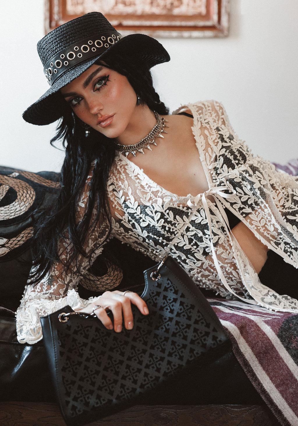 Banish Eyelet Belted Sun Hat Product Image