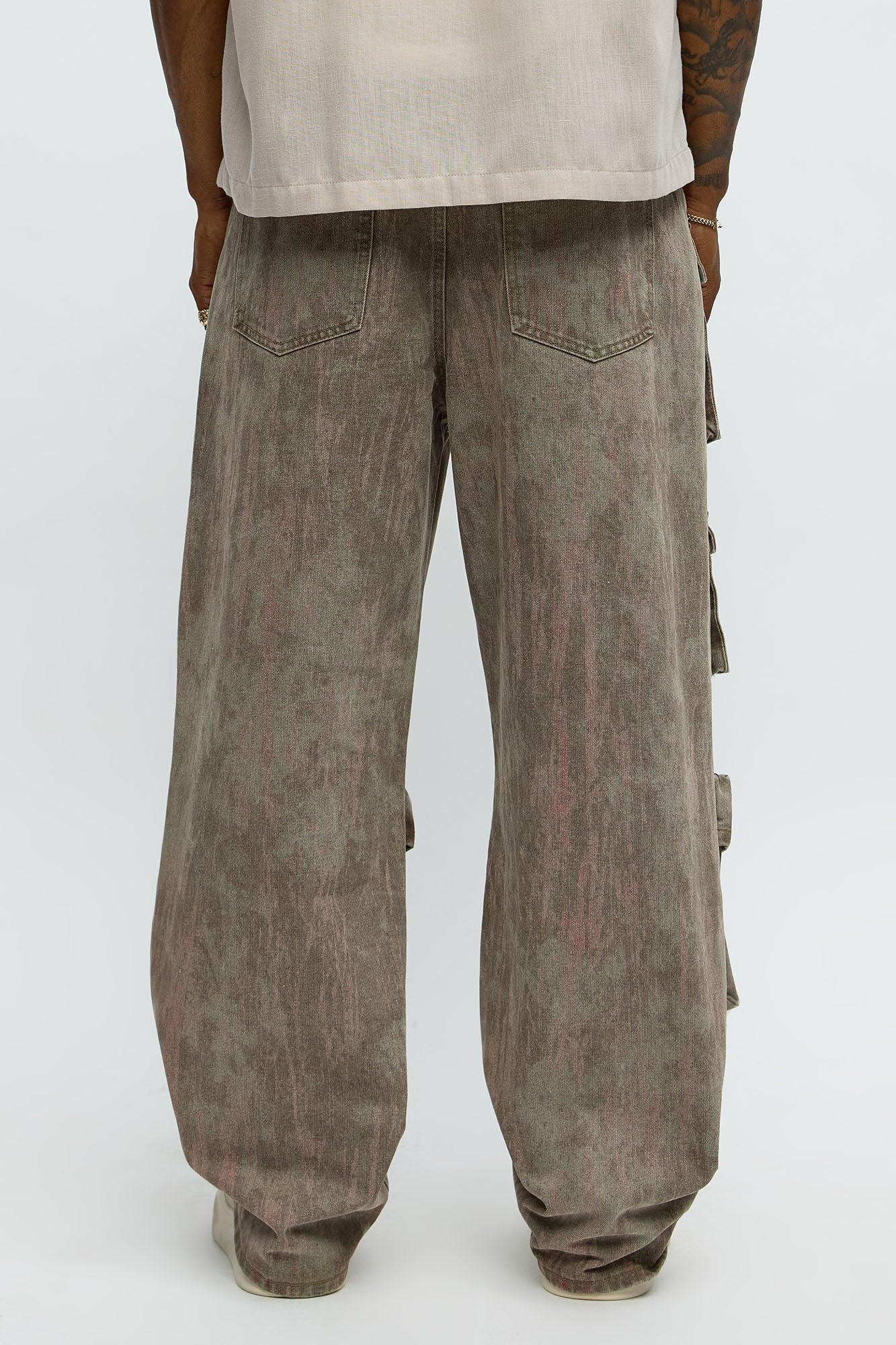 Run It By Baggy Cargo Jeans - Brown Product Image