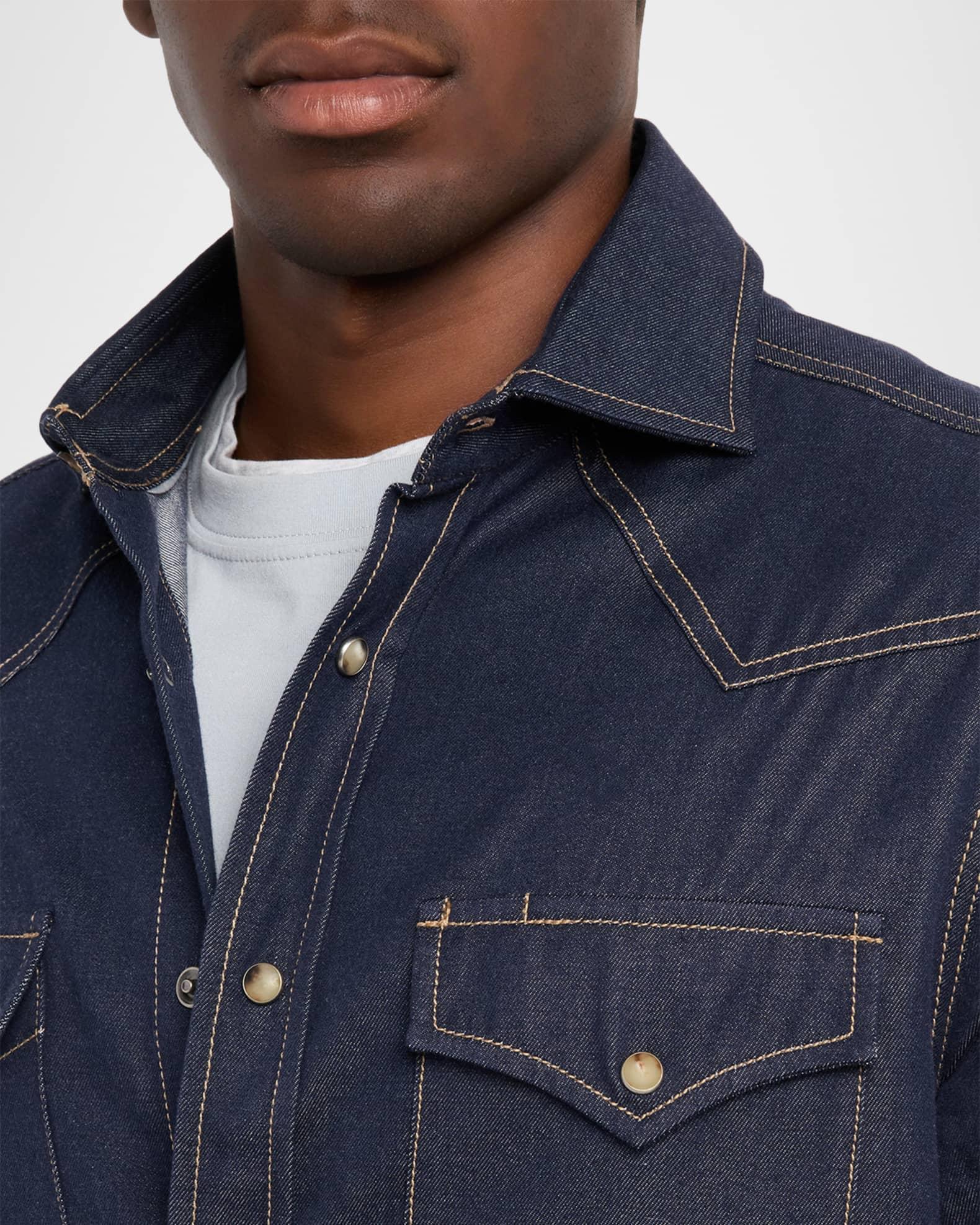 Men's Denim Snap-Front Western Shirt Product Image