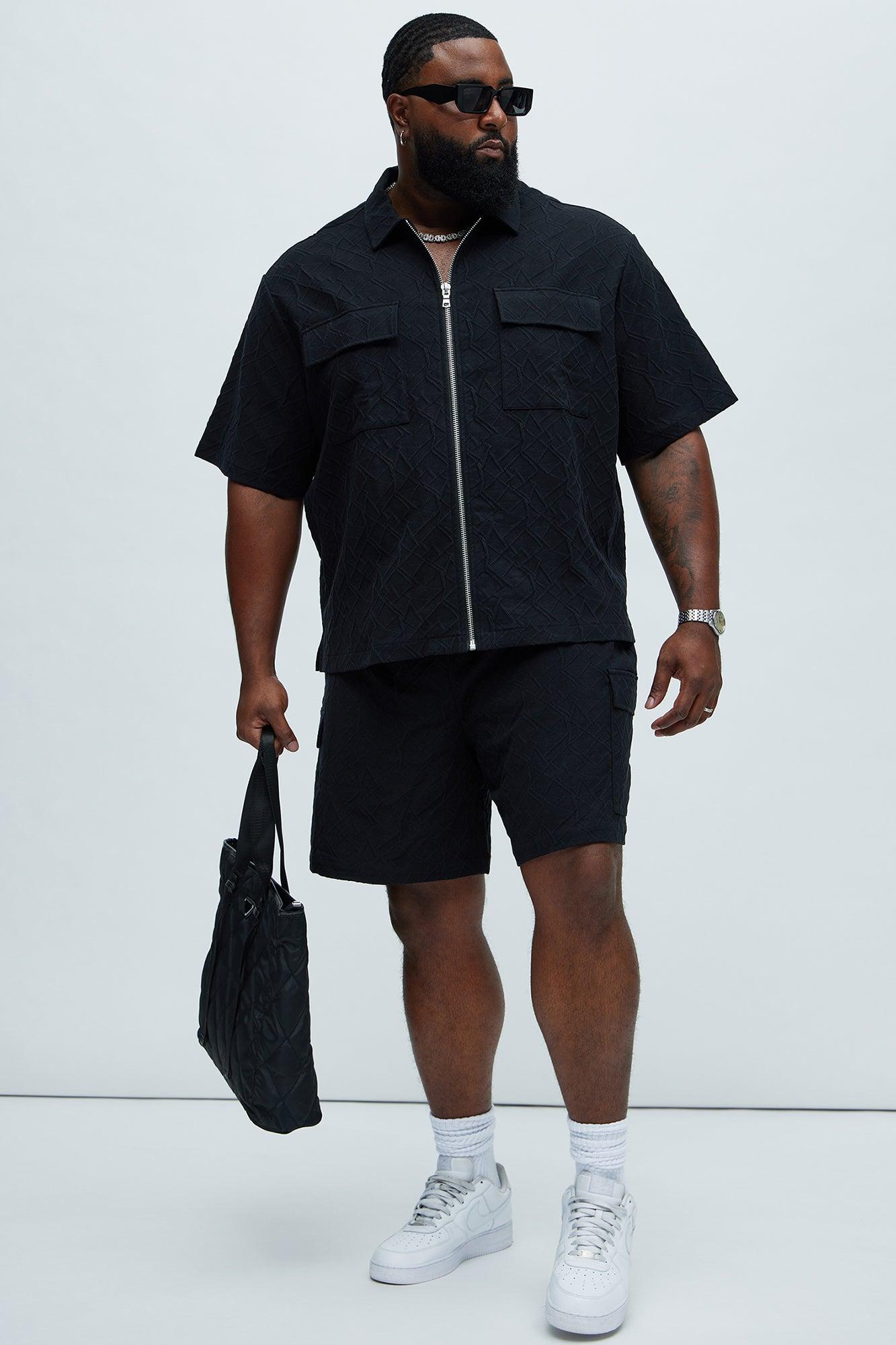 Gerrish Textured Boxy Shirt - Black Product Image