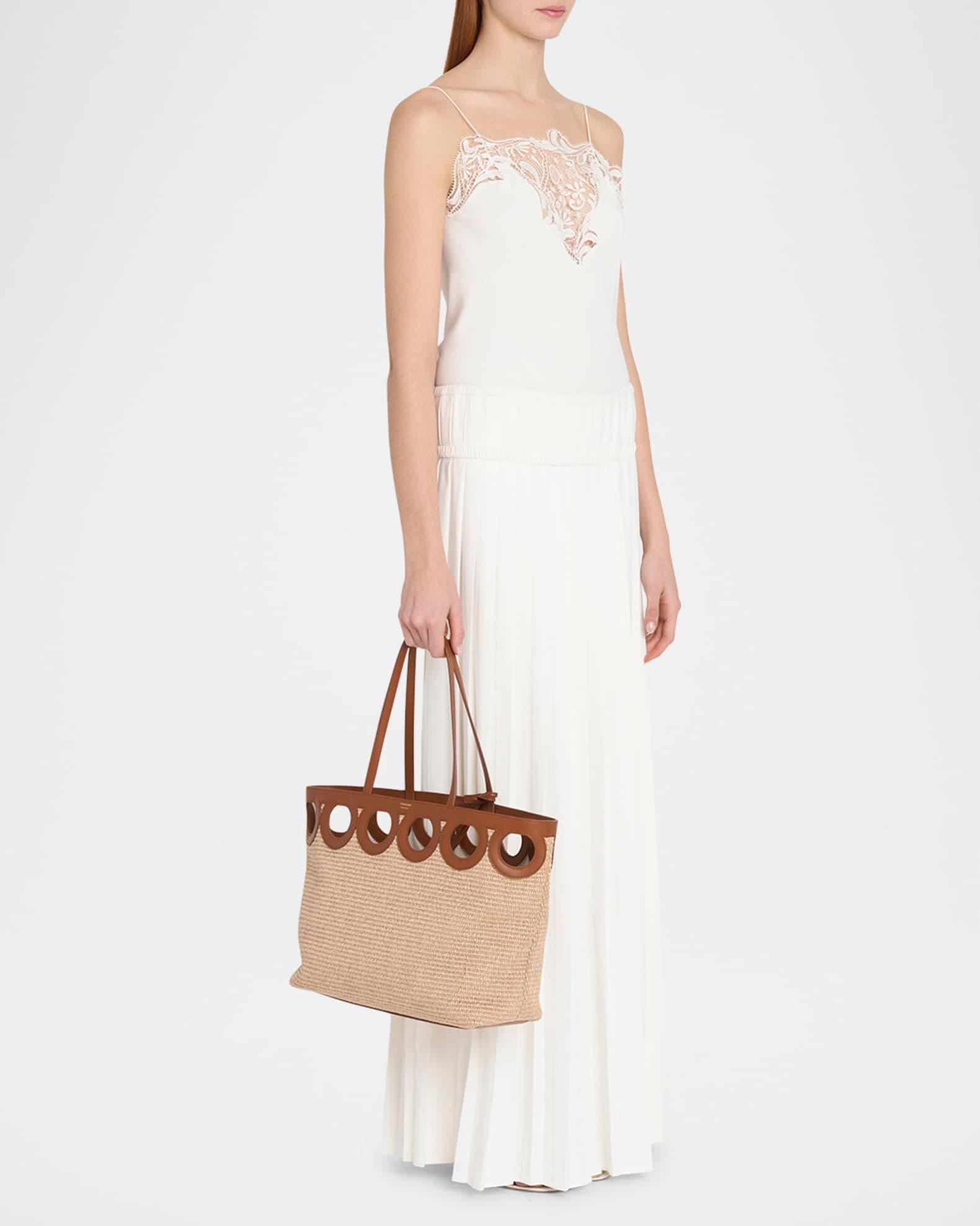 Gancini Frame Raffia Tote Bag Product Image