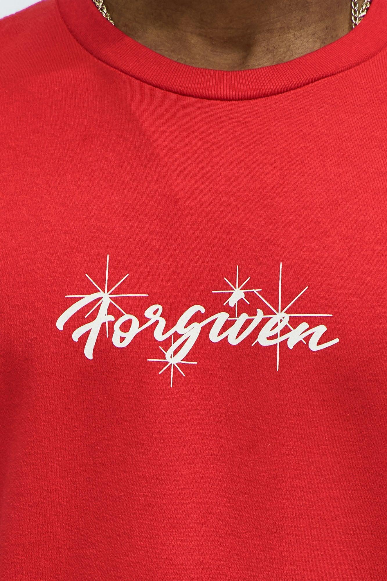Shiny Cross Short Sleeve Tee - Red Product Image