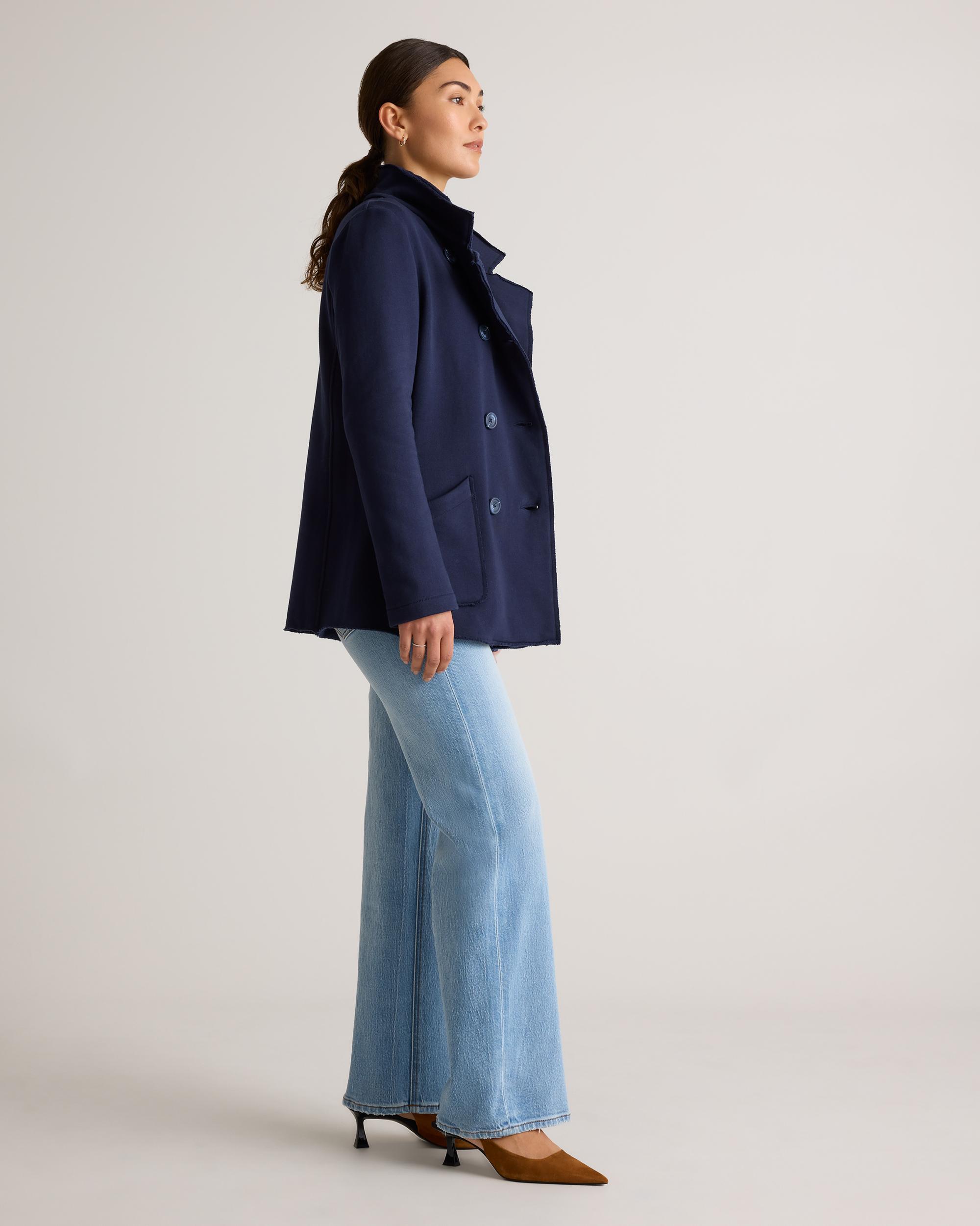 Quince | Women's French Terry Fleece Peacoat Size XL, Organic Cotton Product Image