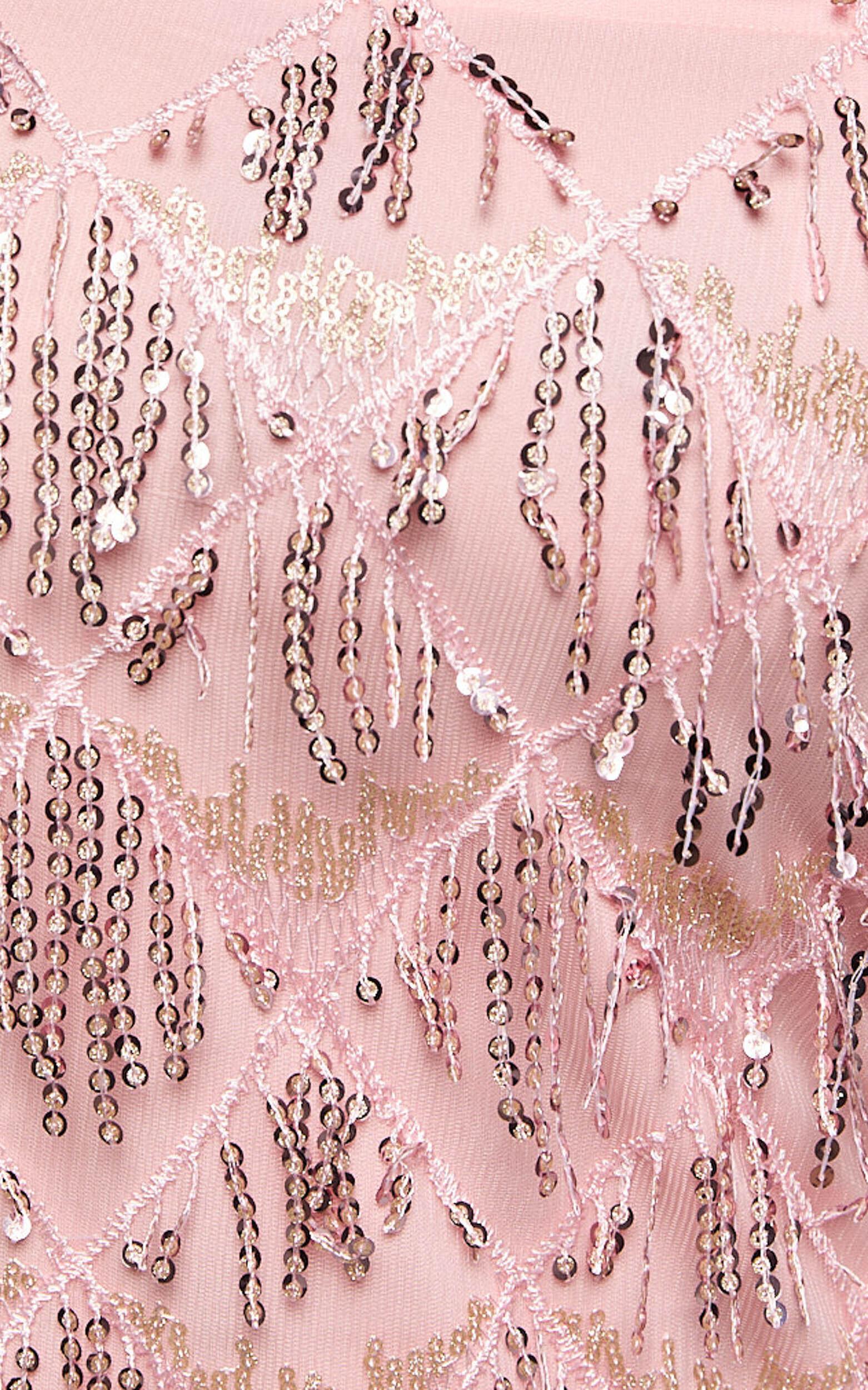Shook Mini Dress - Cami Sequin Fringe Dress in Pink Sequin Product Image