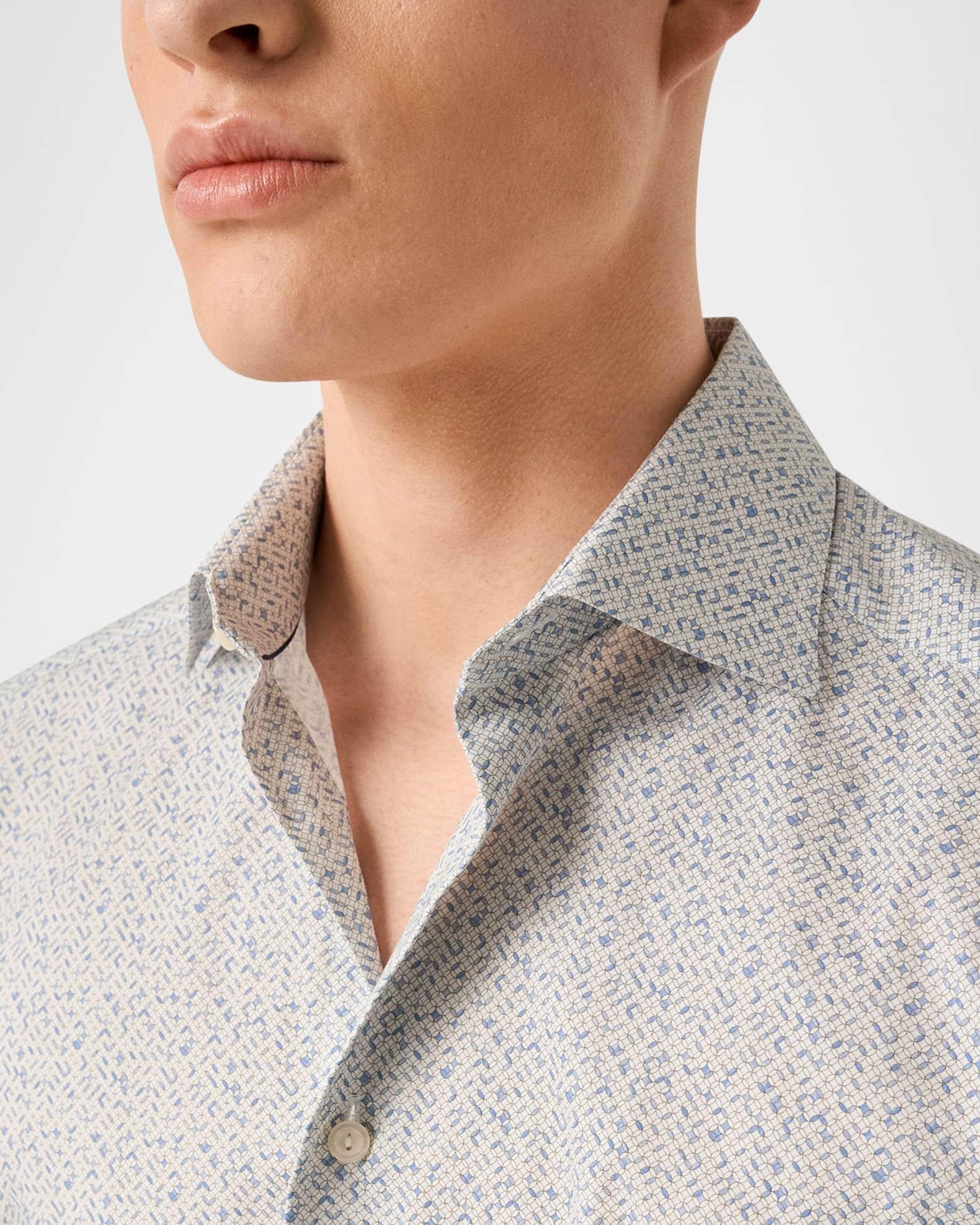 Men's Signature Twill Geometric Slim-Fit Dress Shirt Product Image