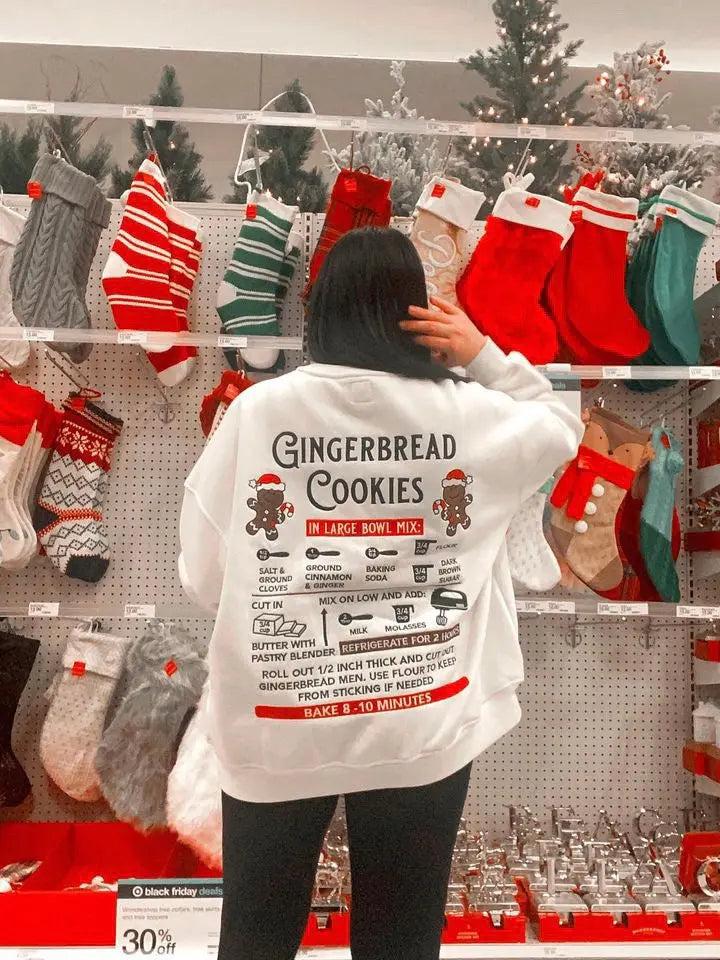 Ivory Gingerbread Recipe Christmas Embroider Sweatshirt Product Image