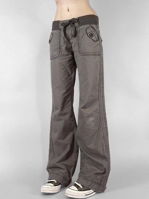 Threaded Drawstring Waistband Boyfriend Jeans Product Image