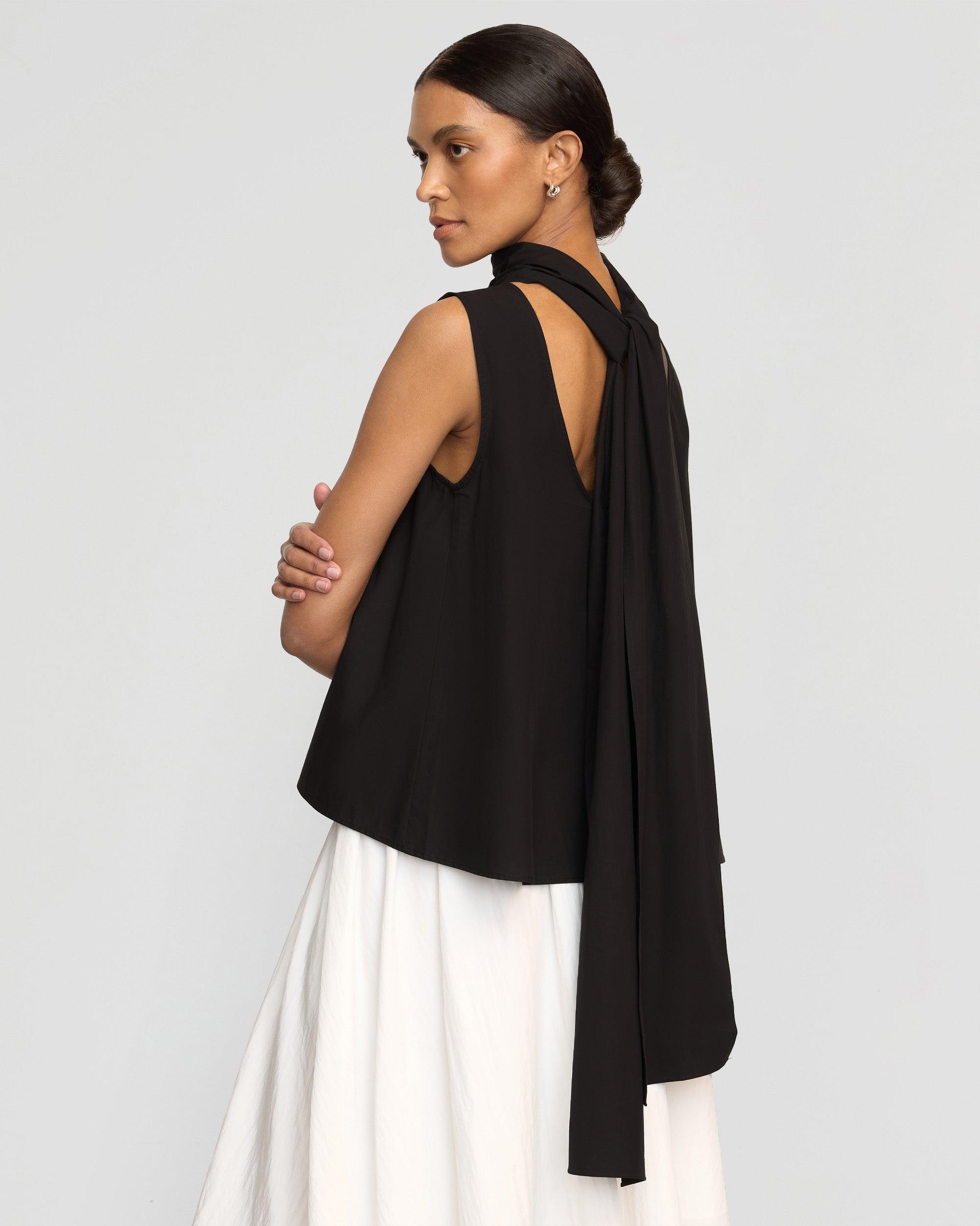 Dominika Drape Scarf-Neck Blouse Product Image