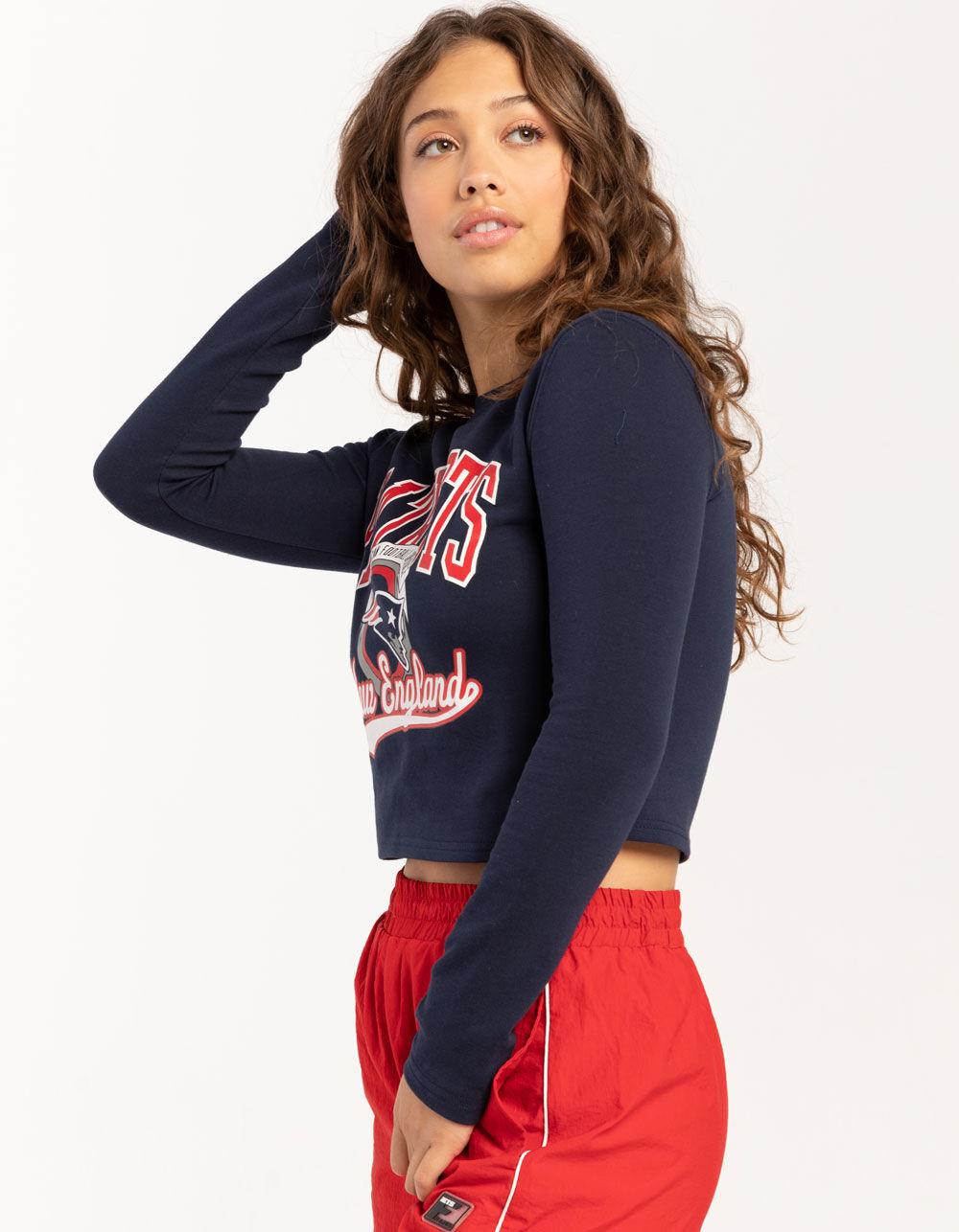 NFL New England Patriots Womens Long Sleeve Baby Tee - NAVY Product Image