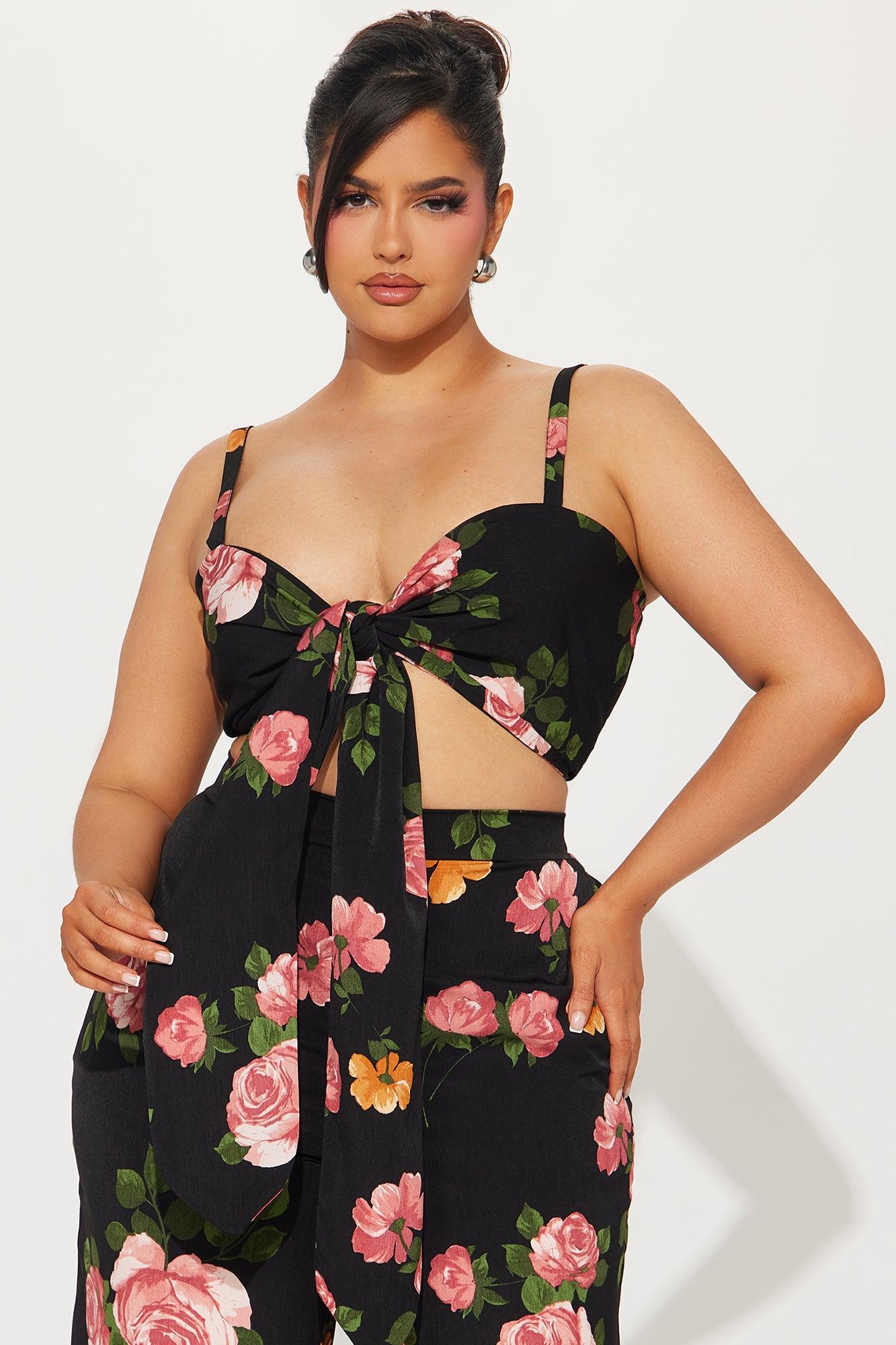 Monroe Floral Pant Set - Black/combo Product Image