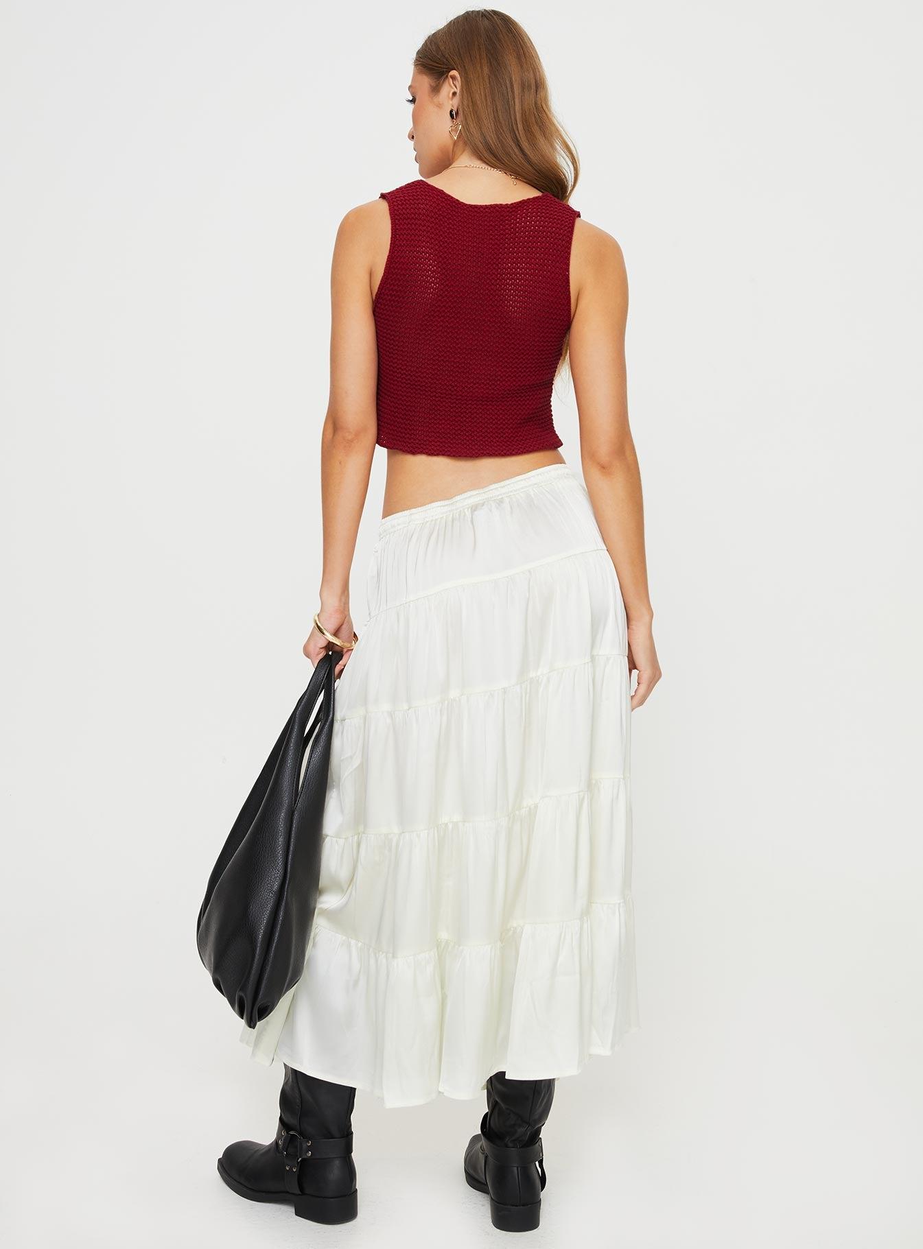 Keira Tiered Maxi Skirt Porcelain Product Image