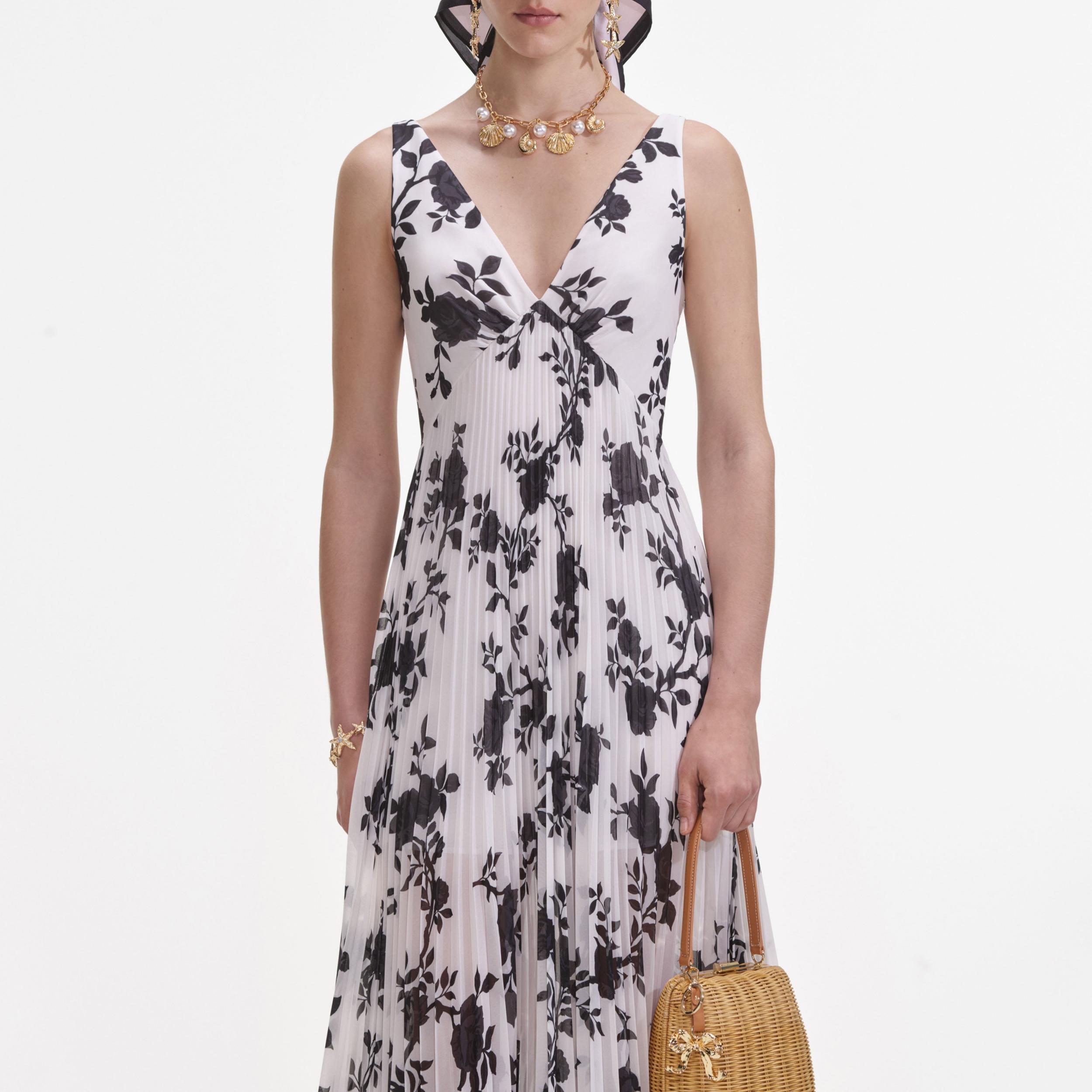 Floral Print Chiffon Maxi Dress Product Image