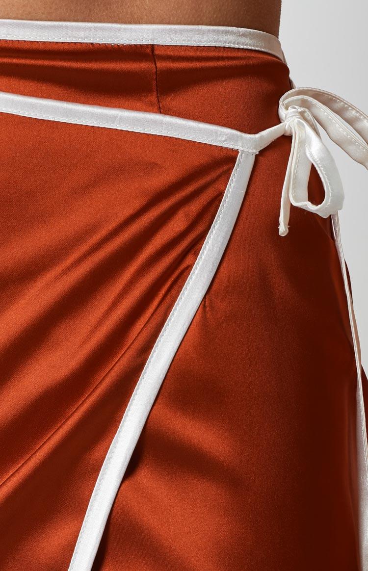 Lou Wrap Maxi Skirt Brown Product Image