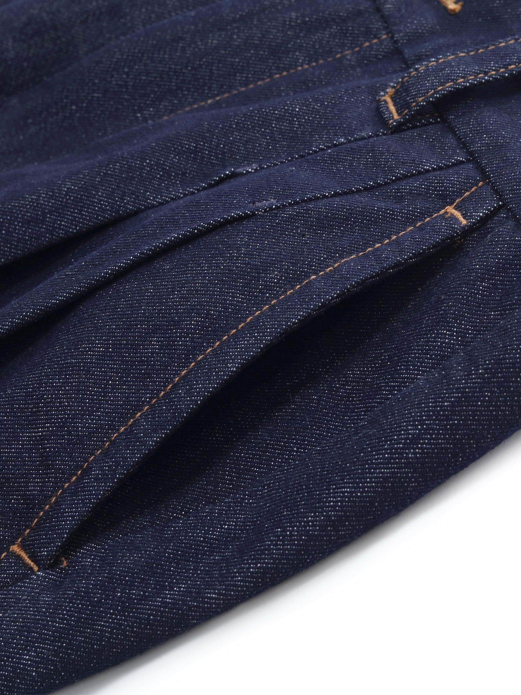 Denim Adjustable Waist Women Wide Leg Jeans Product Image