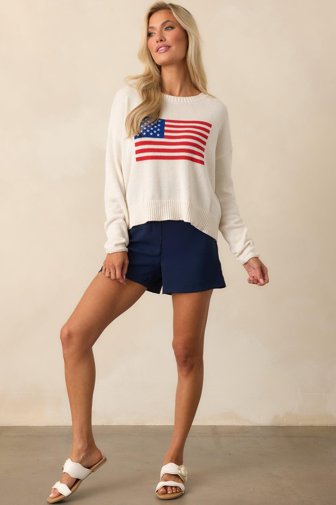 What You Need Navy Tailored Stretch Shorts Product Image