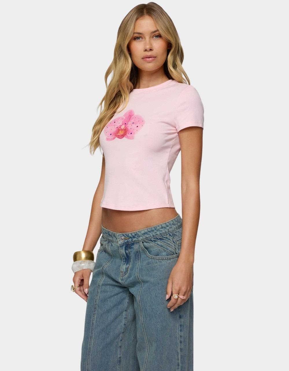 EDIKTED Orchid Gemstone Tee - PINK Product Image