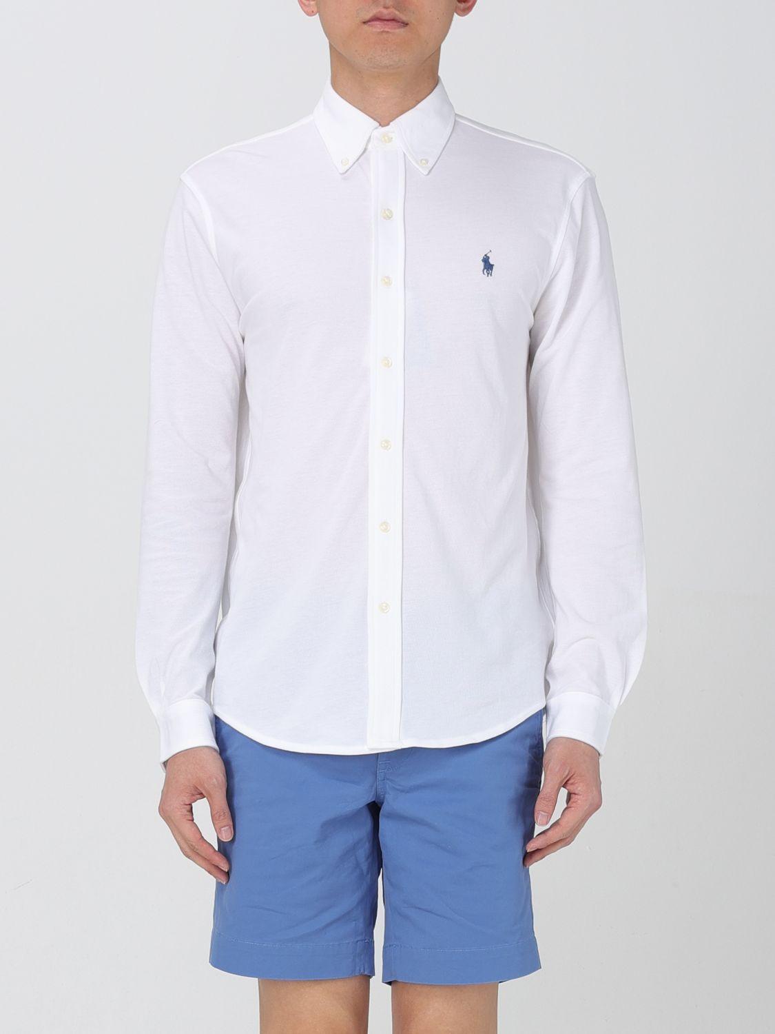 POLO RALPH LAUREN Long Sleeve Sport Shirt Clothing In White Product Image