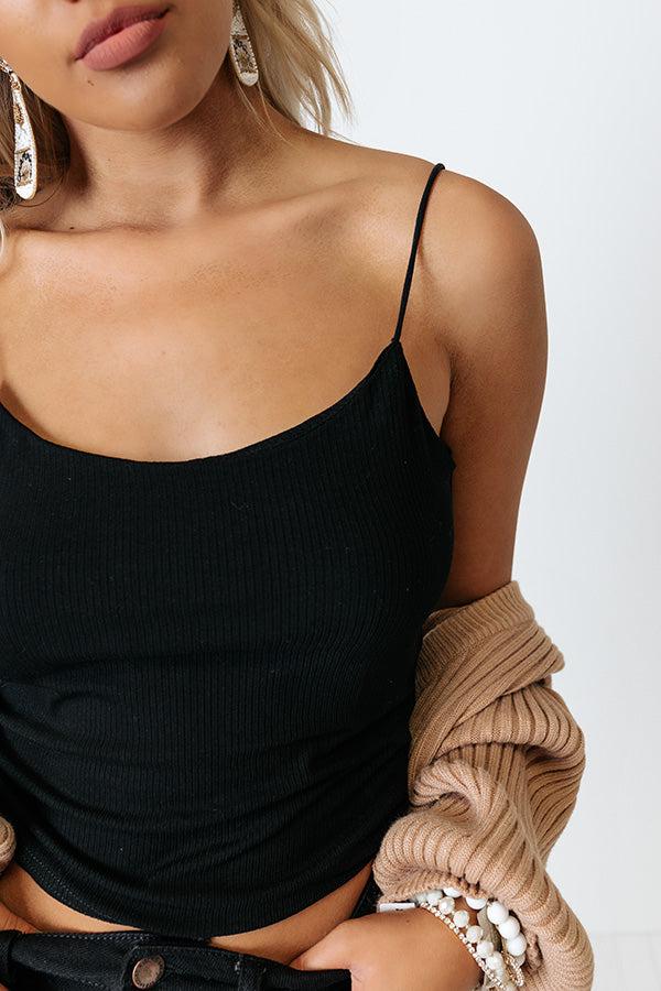 Oh, Snap Crop Top In Black Product Image