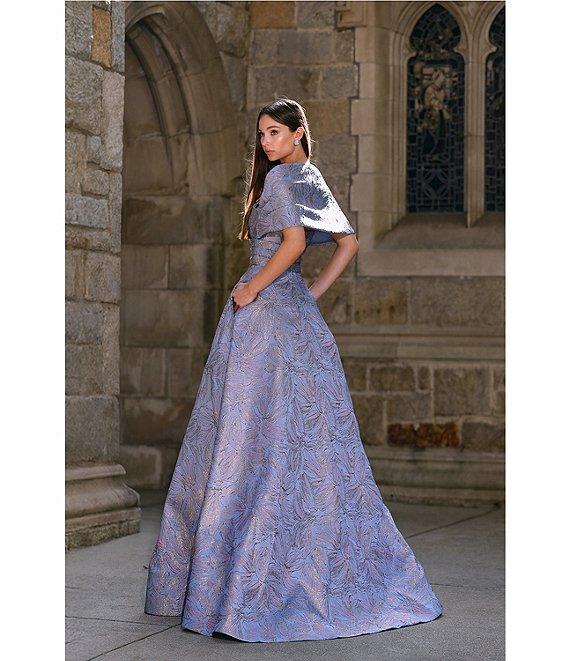 Terani Couture Jacquard Off-The-Shoulder A-Line Gown Product Image