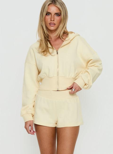 Daybreak Rib Waist Shorts Buttercream Product Image