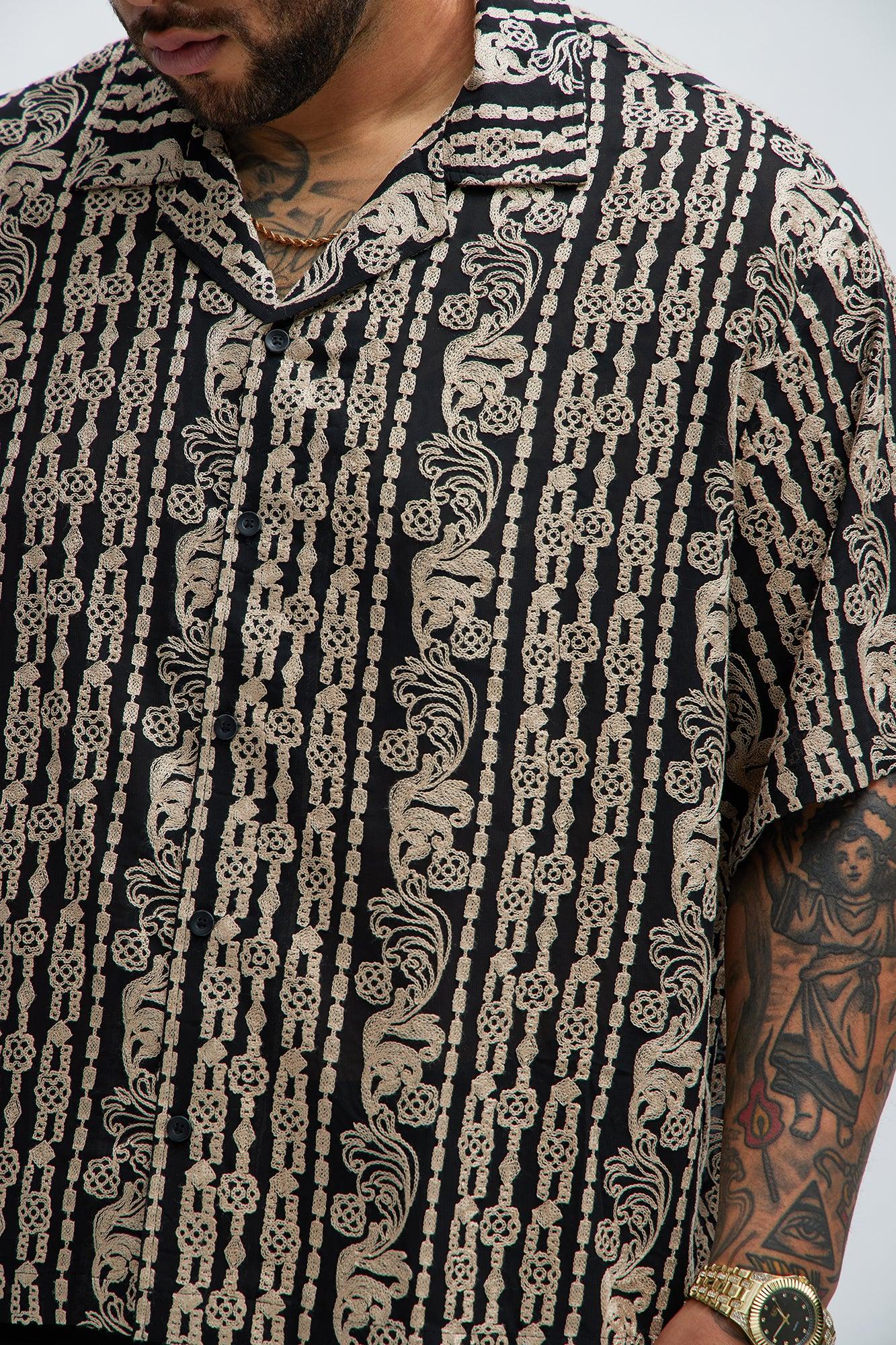 Royalty Embroidered Shirt - Black/combo Product Image