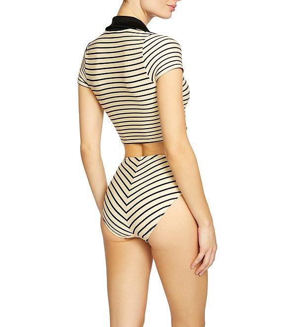 ROBIN PICCONE Parker Stripe High Waist Swim Bottom Product Image