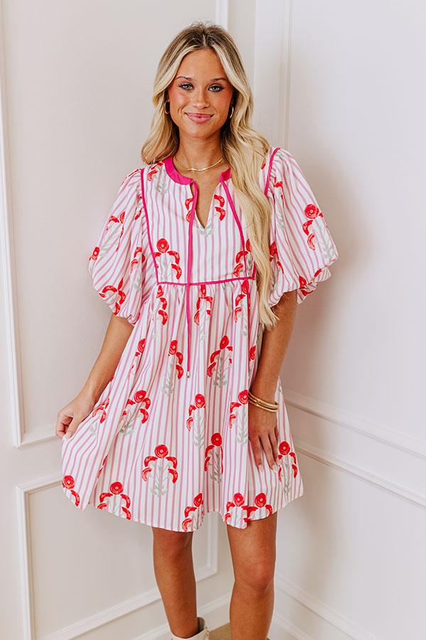 Modern Lines Floral Mini Dress Product Image