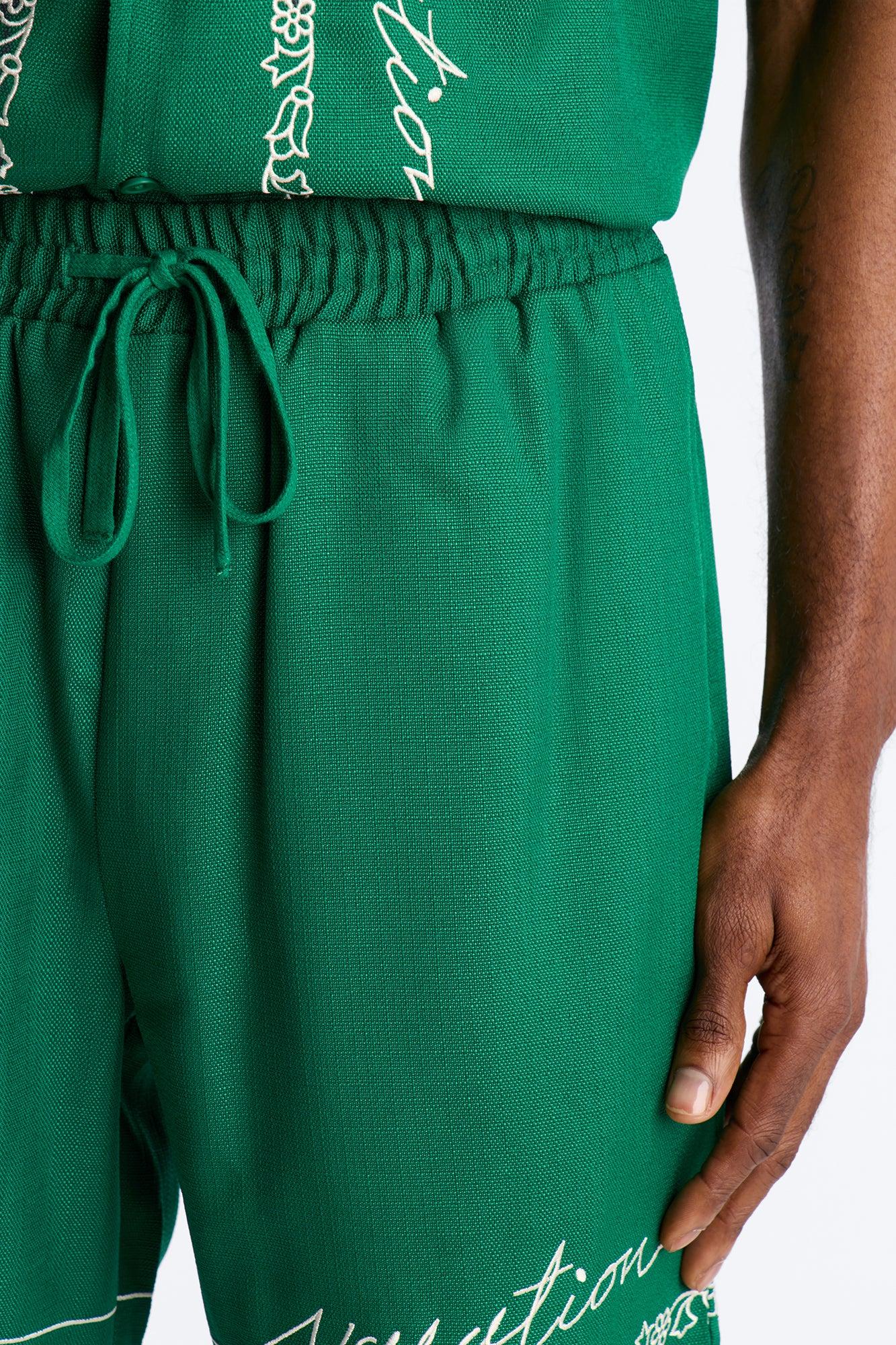 Relaxed Kingston Embroidered Short - Green Product Image