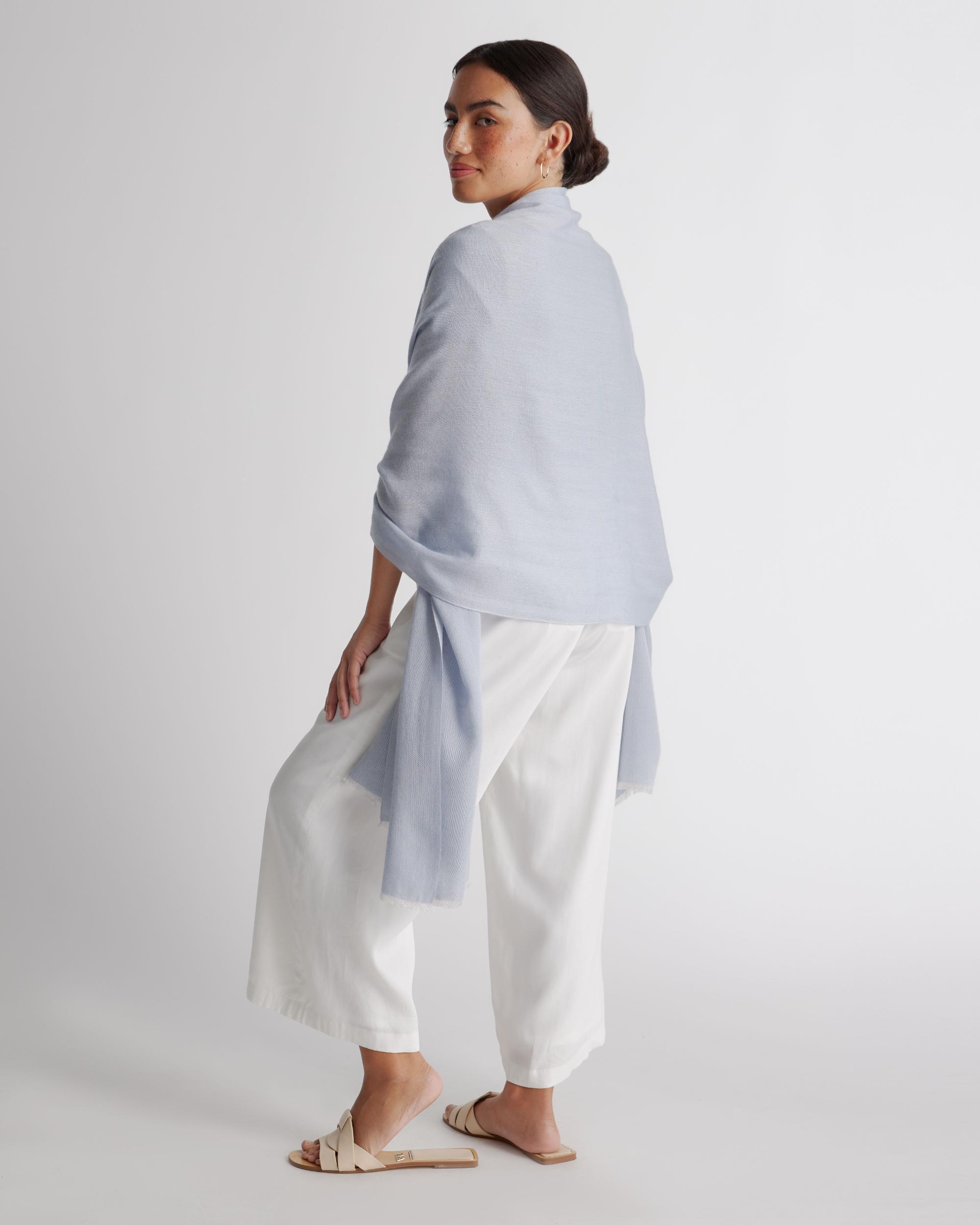 Quince | Women's Featherweight Cashmere Silk Frayed Edge Scarf Product Image