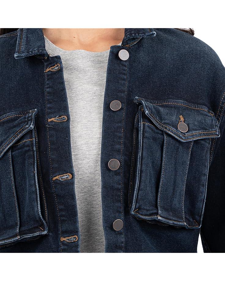 Military Crop Jacket Ecru Rigid Denim Product Image