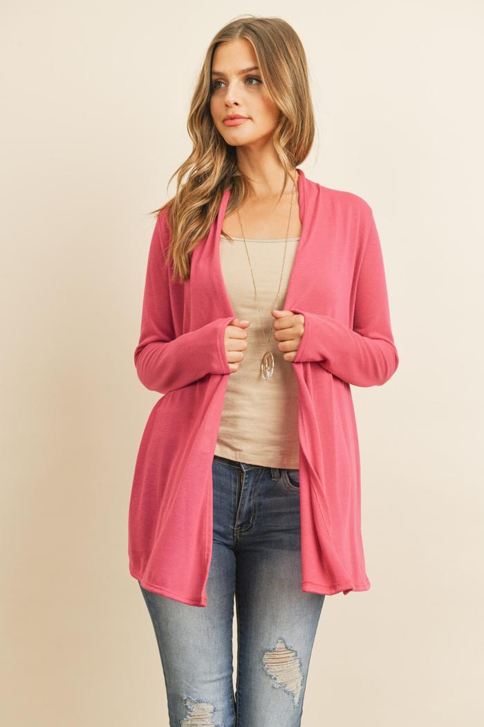 Solid Cardigan Open Front Product Image