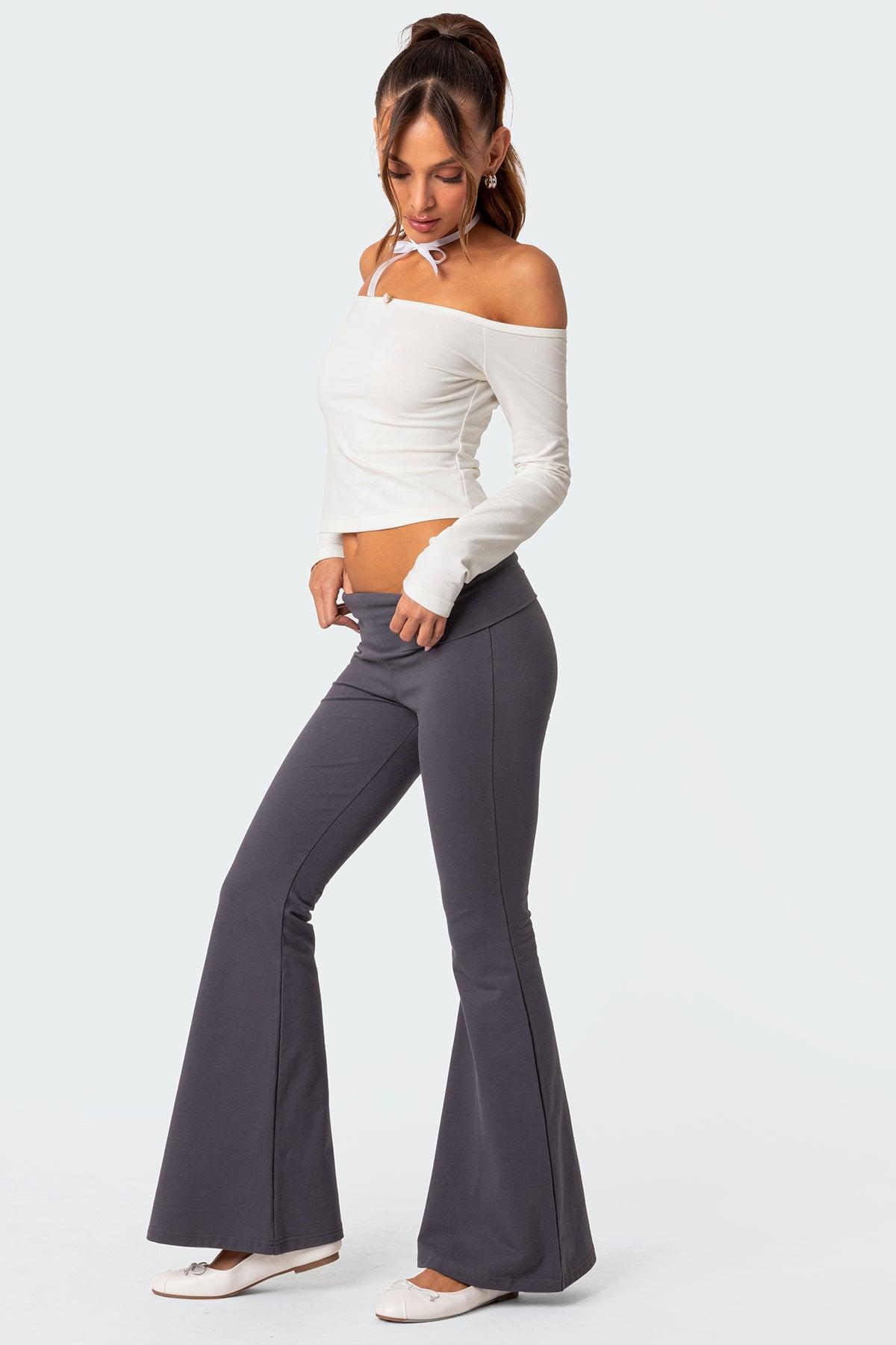 Naomi Fold Over Flared Leggings Product Image