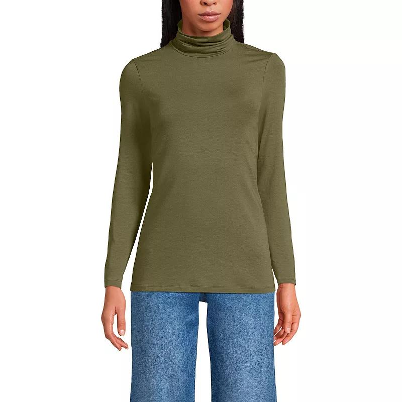 Women's Lands' End Lightweight Fitted Turtleneck,  Product Image