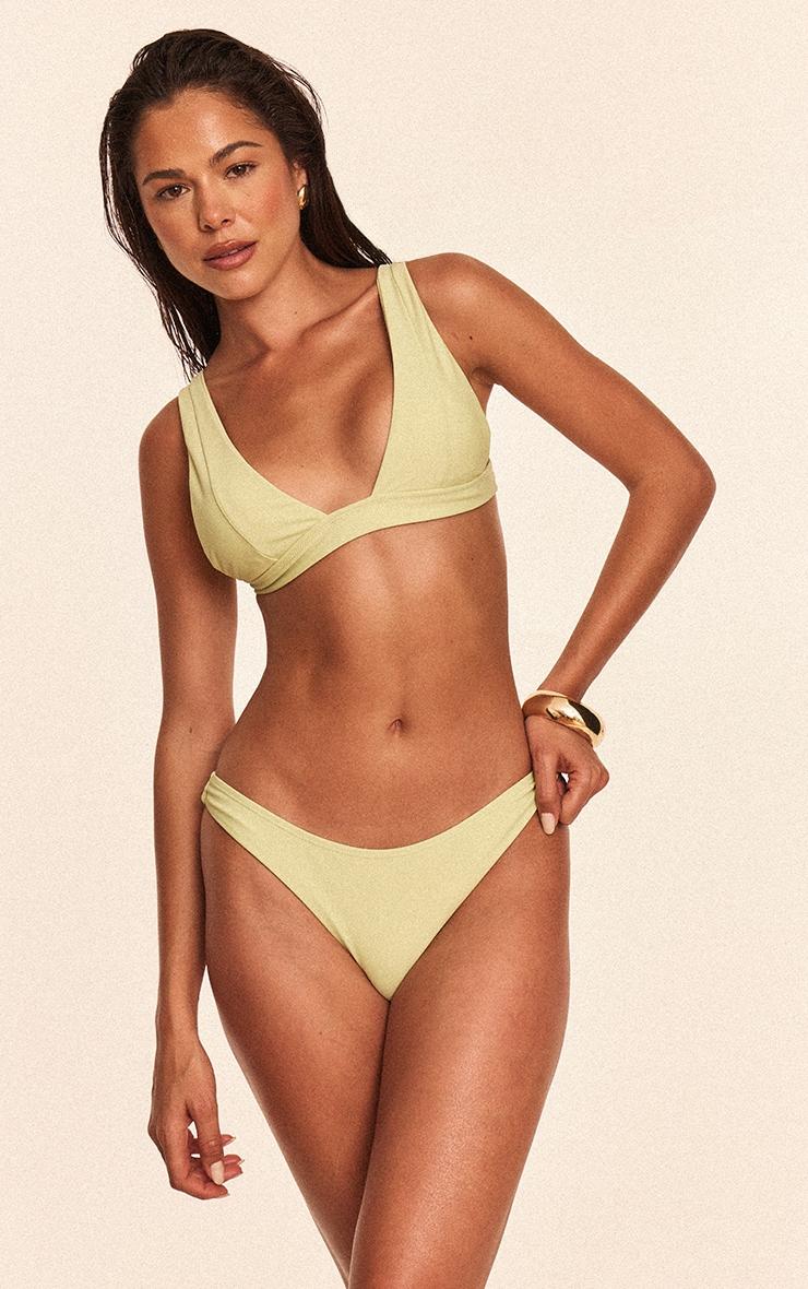 Pale Lime Boomerang Tanga Bikini Bottoms Product Image