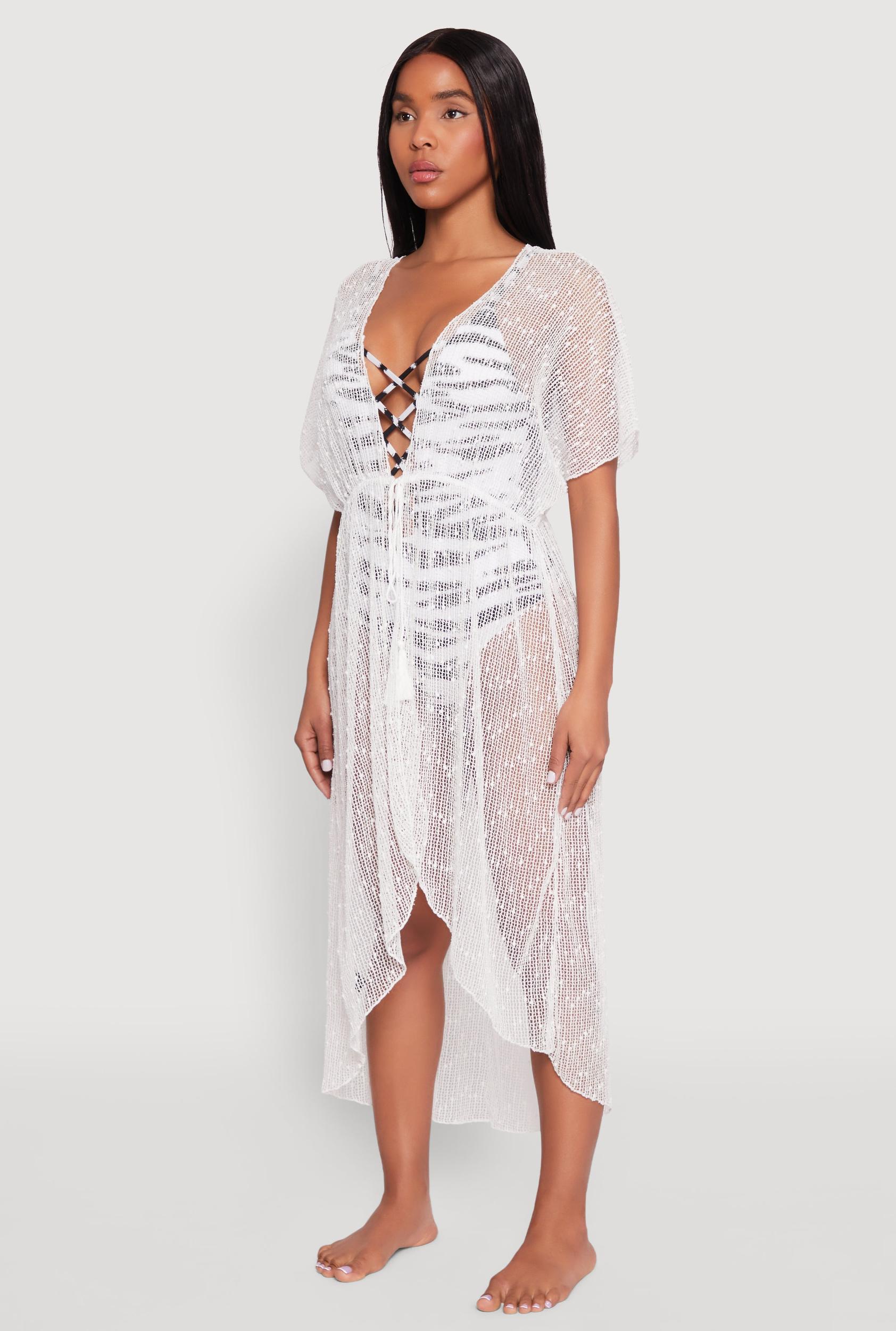 Popcorn Knit Tie Front Cover Up Kimono Female Product Image