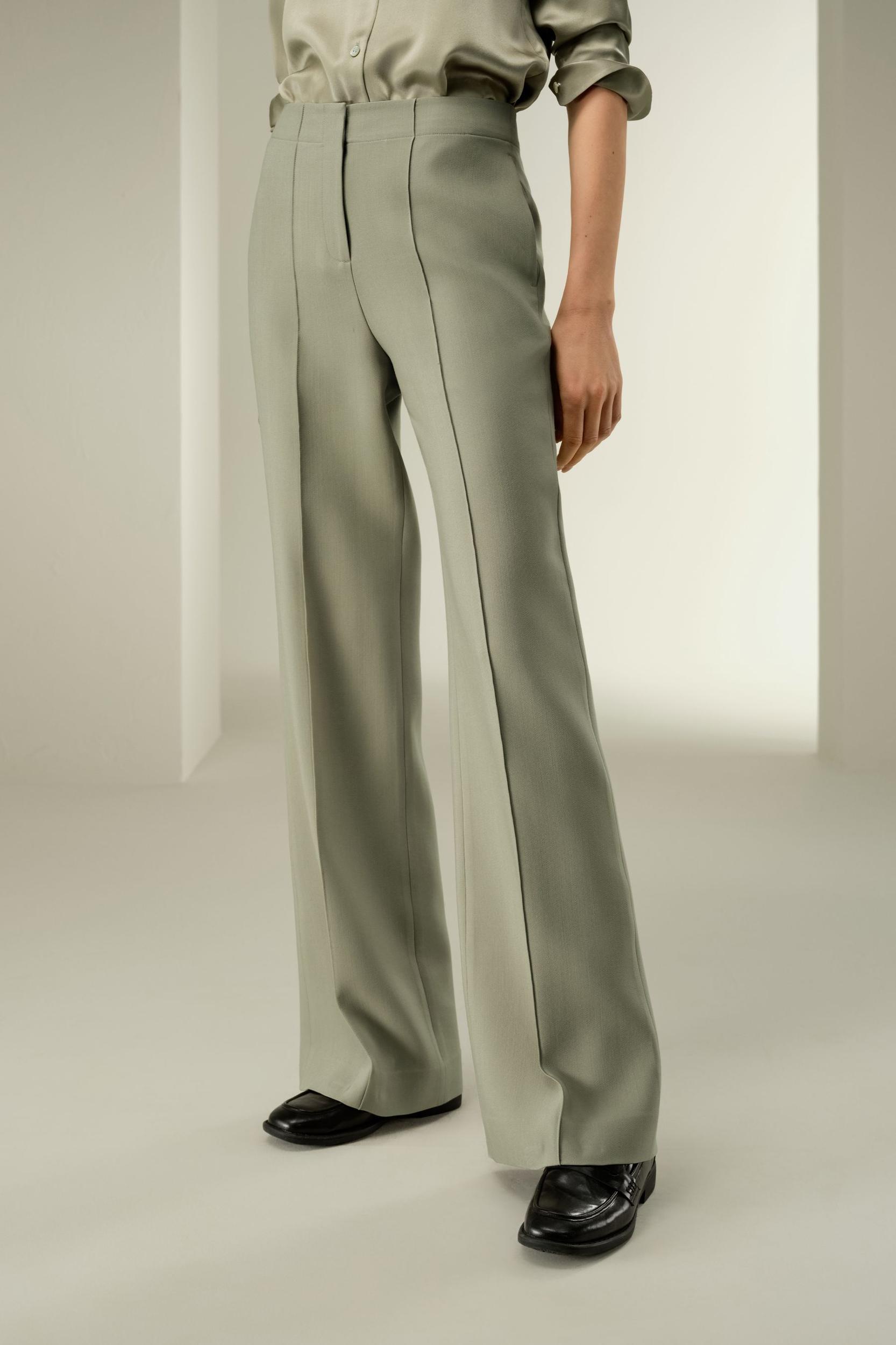 Silk-Wool Twill Flare Pants Product Image