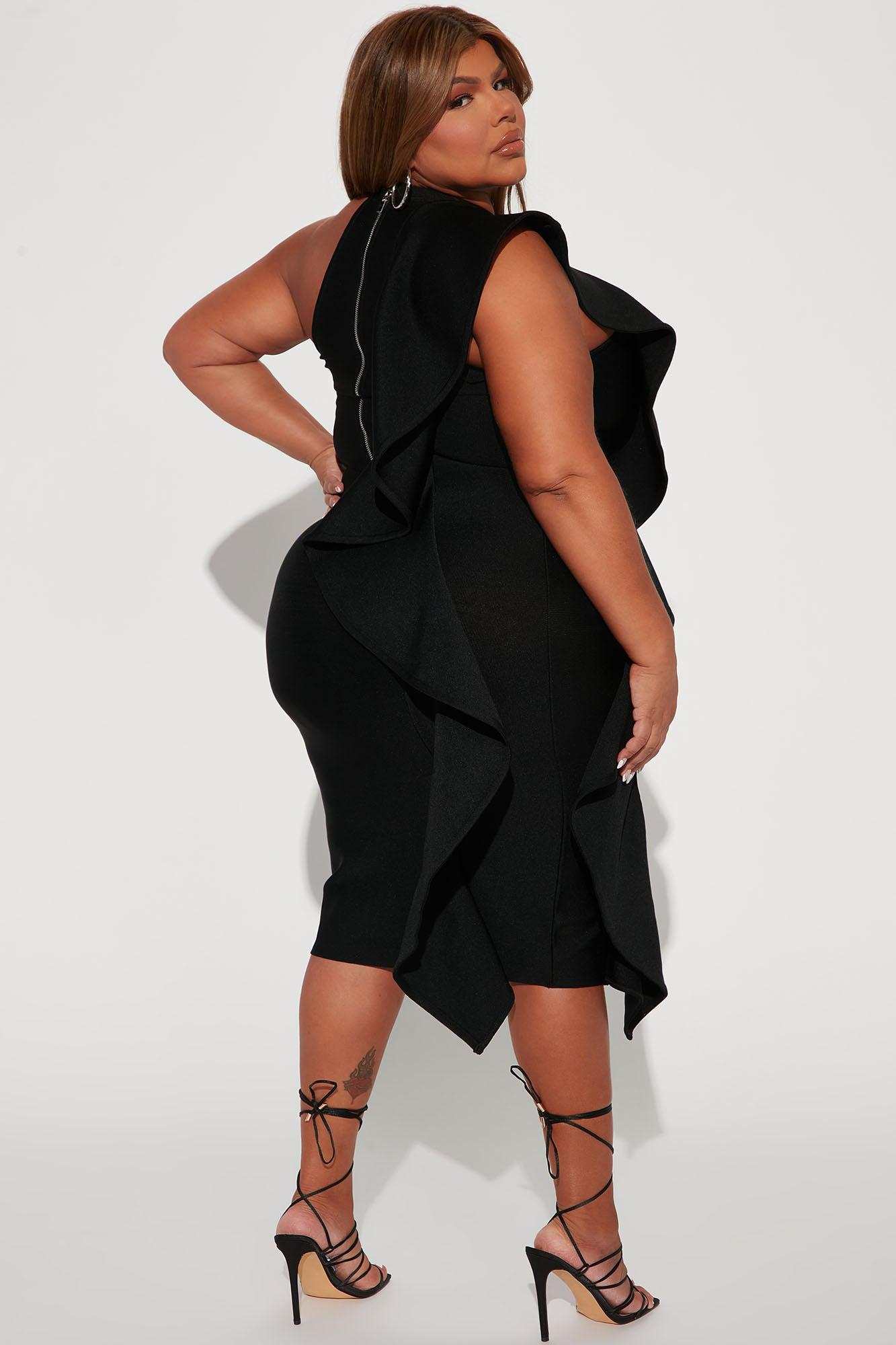 Raylin Bandage Midi Dress - Black Product Image