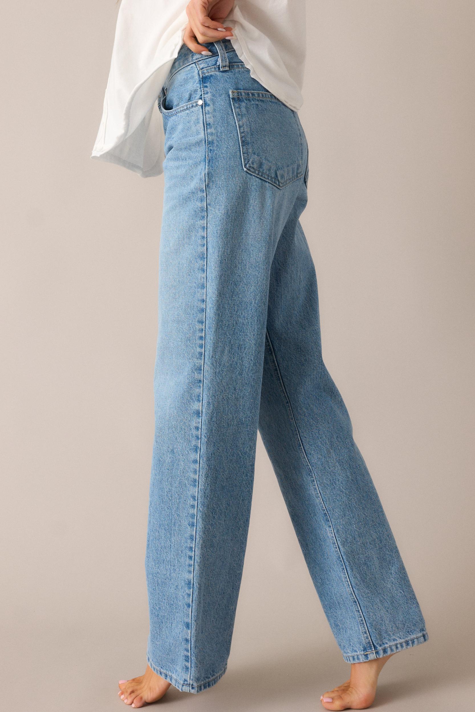 More Than Ever Light Wash Relaxed Straight Leg Jeans Product Image