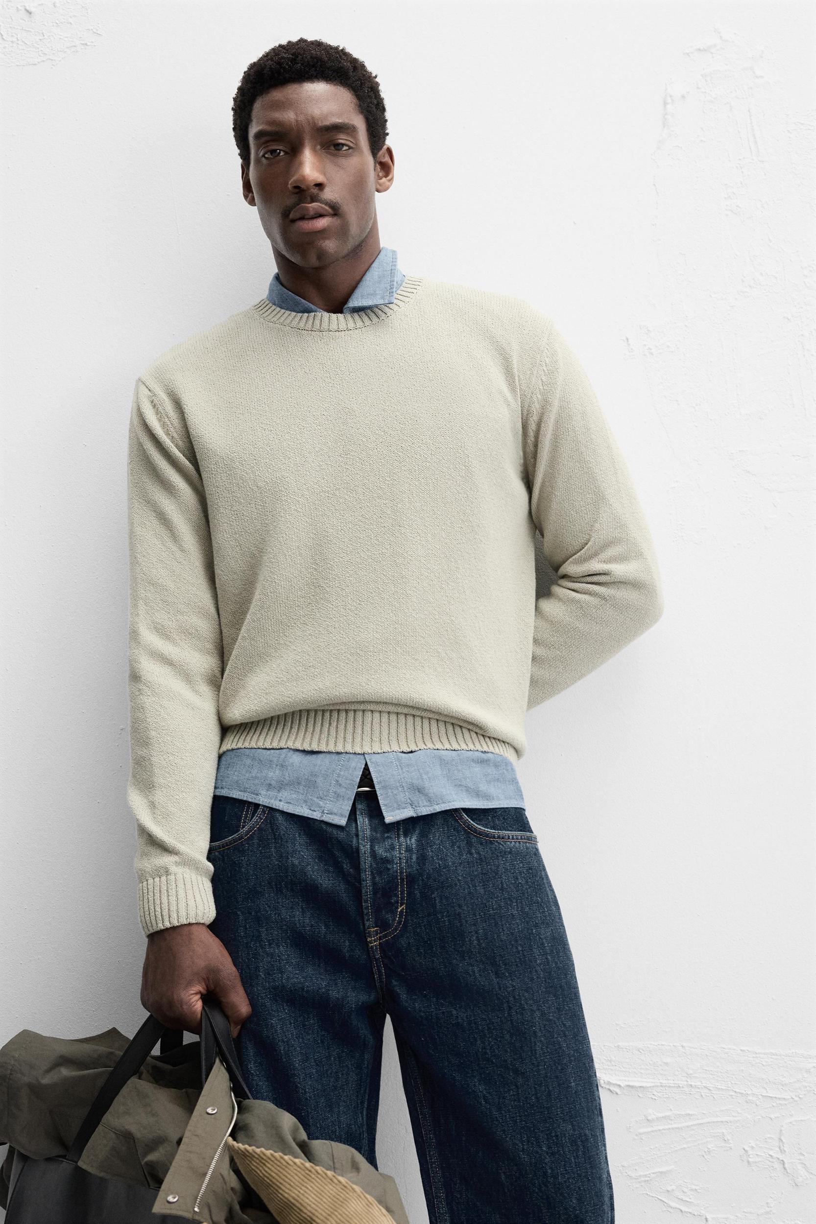 TEXTURED COTTON SWEATER Product Image